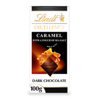 Lindt Excellence Dark Chocolate Slab with Caramel & Sea Salt 100 gr