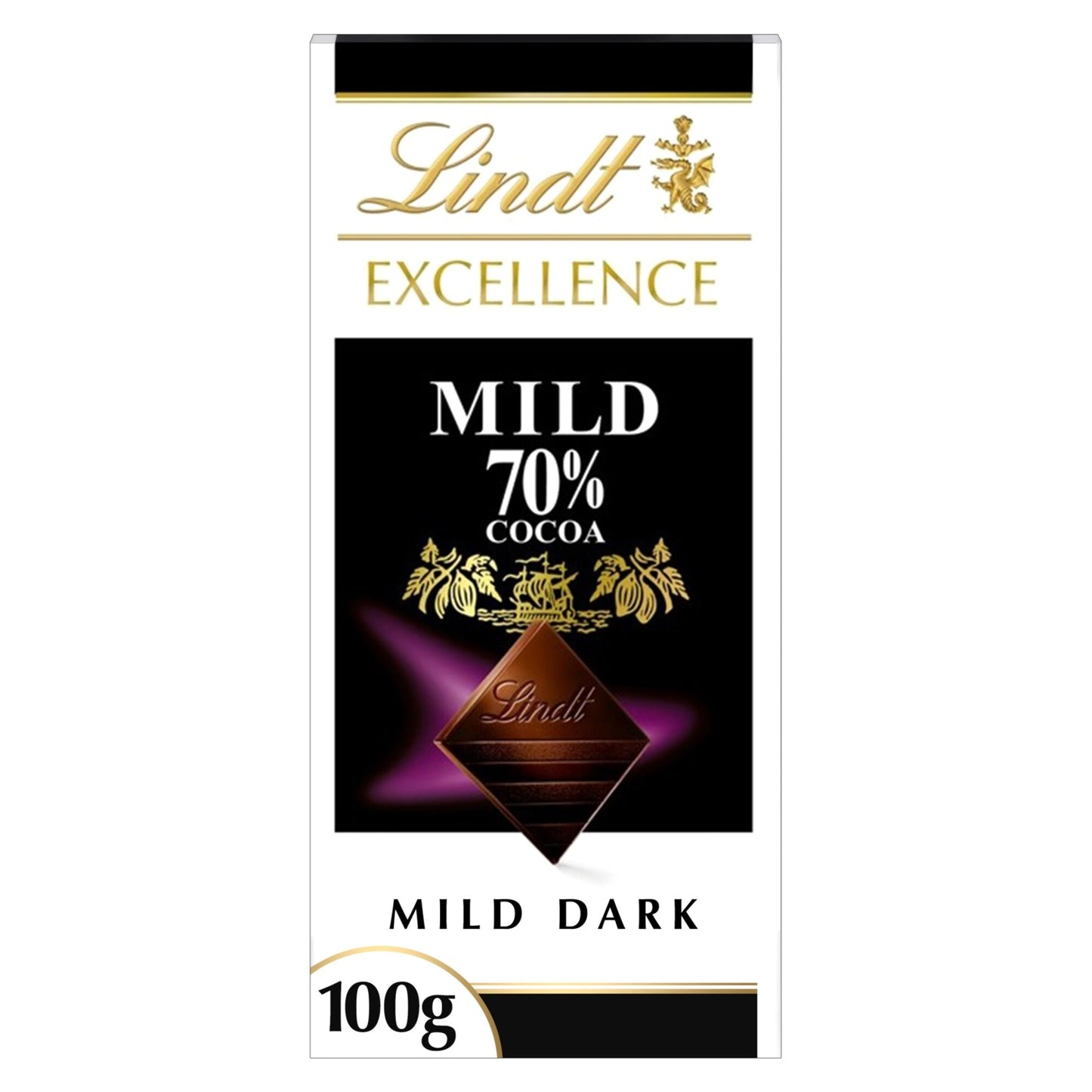 Lindt Excellence Mild 70% Dark Chocolate Slab 100 gr