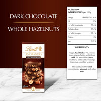 Lindt Les Grandes Dark Chocolate Slab Filled with Hazelnuts 150 gr