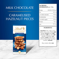 Lindt Les Grandes Milk Chocolate Slab with Hazelnuts 150 gr