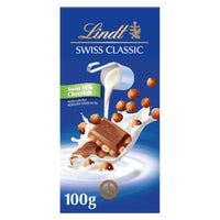 Lindt Swiss Classic Milk Chocolate Slab with Roasted Hazelnuts 100 gr
