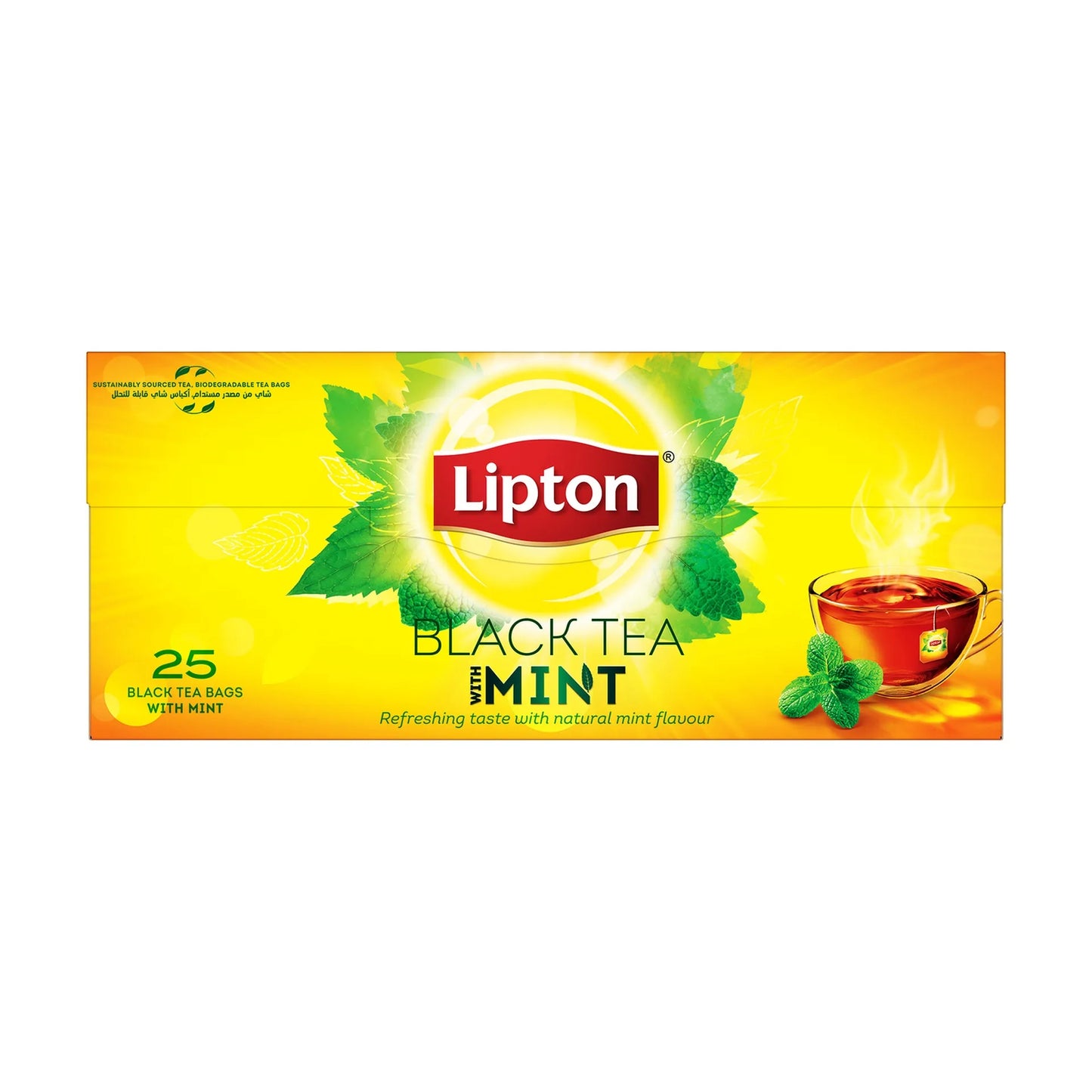 Lipton Black Tea Bags with Mint 25 per pack