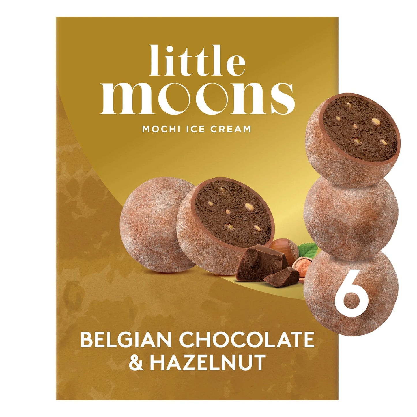 Little Moons Belgian Chocolate and Hazelnut Mochi Ice Cream 192 gr