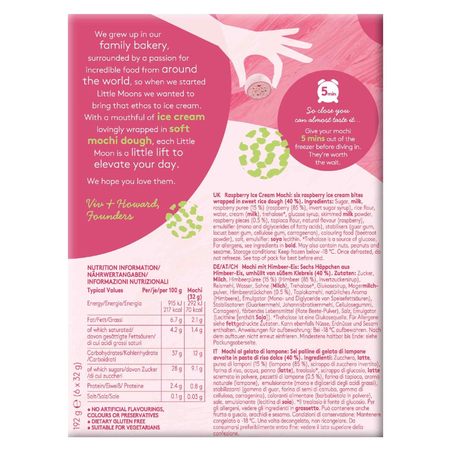 Little Moons Summer Raspberry Mochi Ice Cream 192 gr