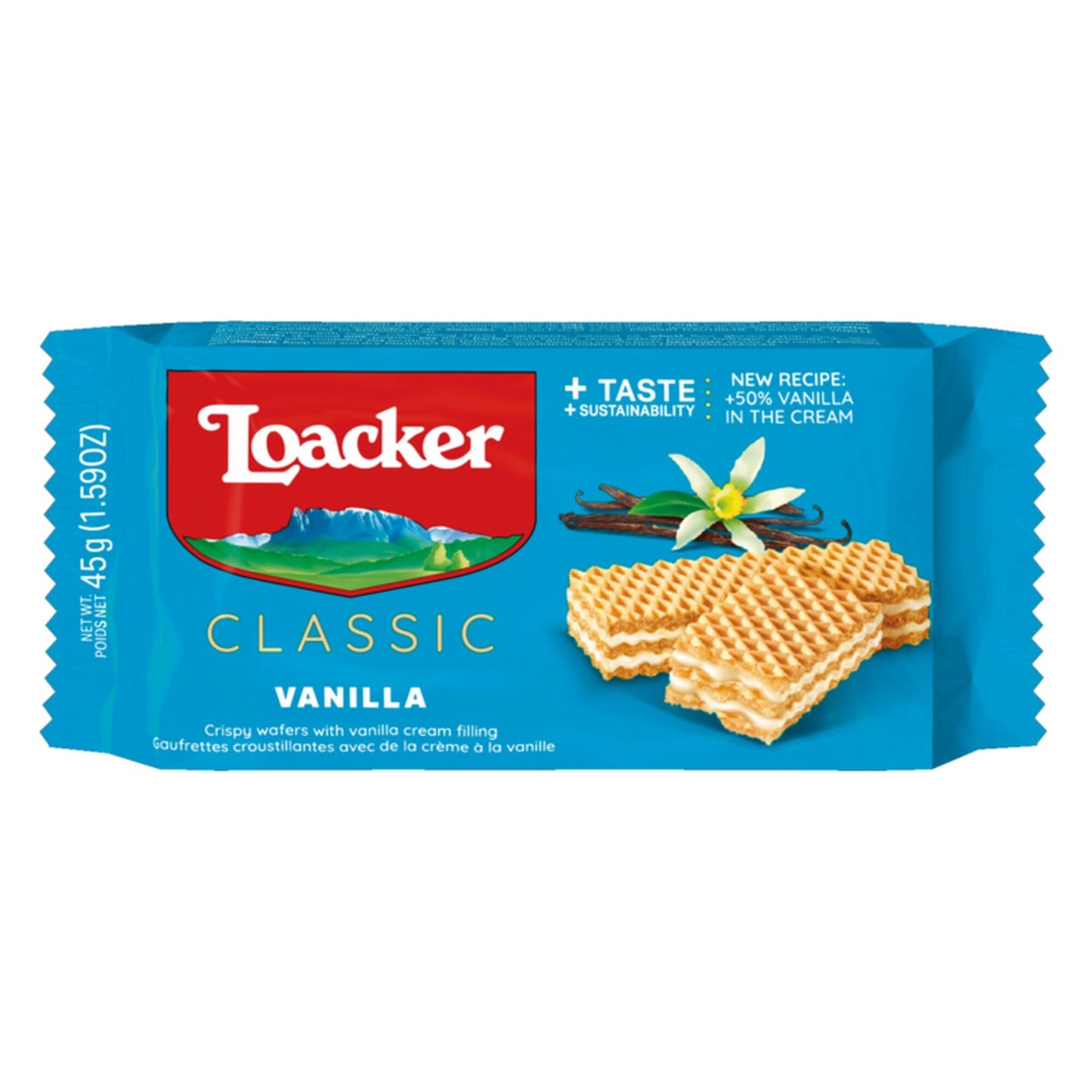 Loacker Classic Vanilla Wafer, 45g