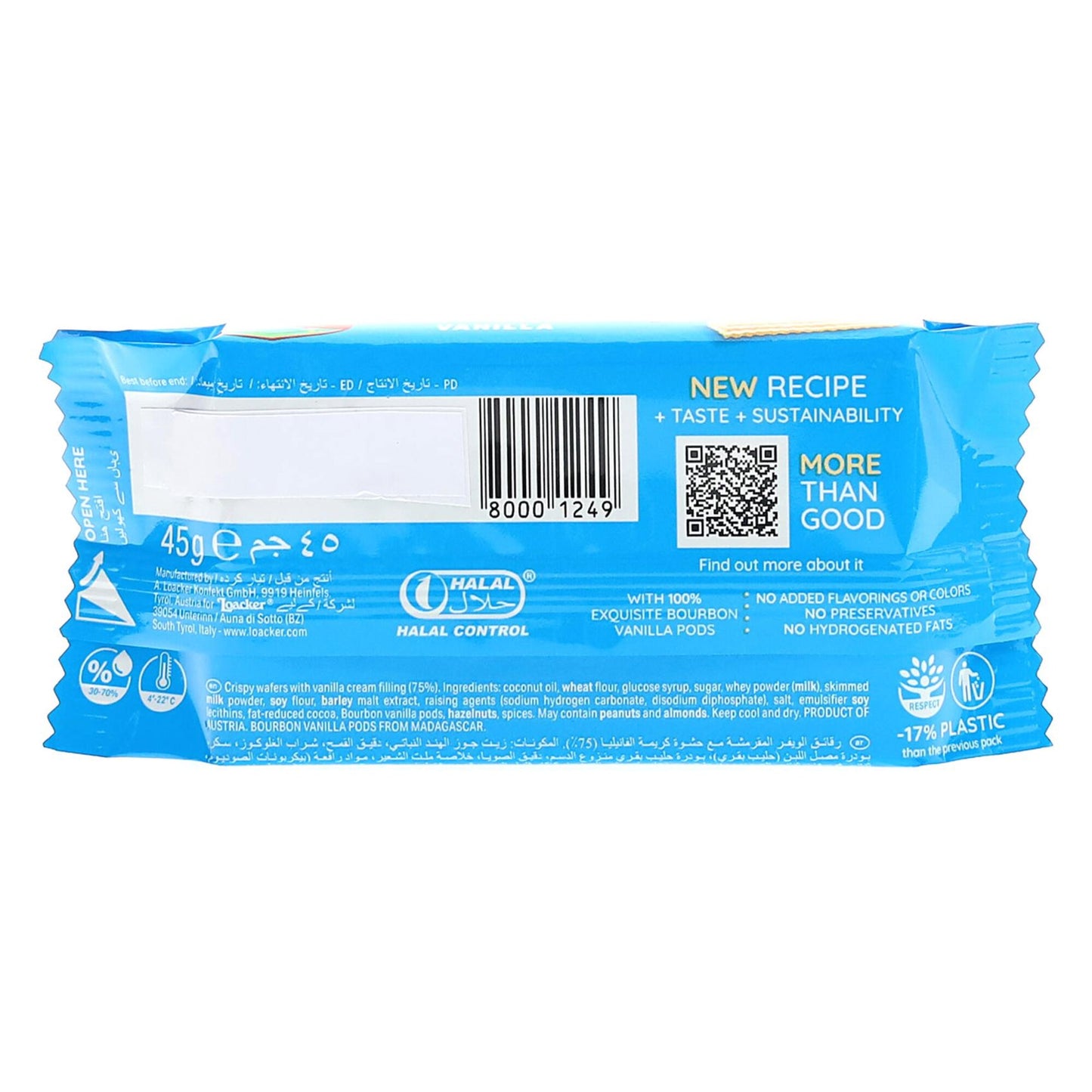 Loacker Classic Vanilla Wafer, 45g