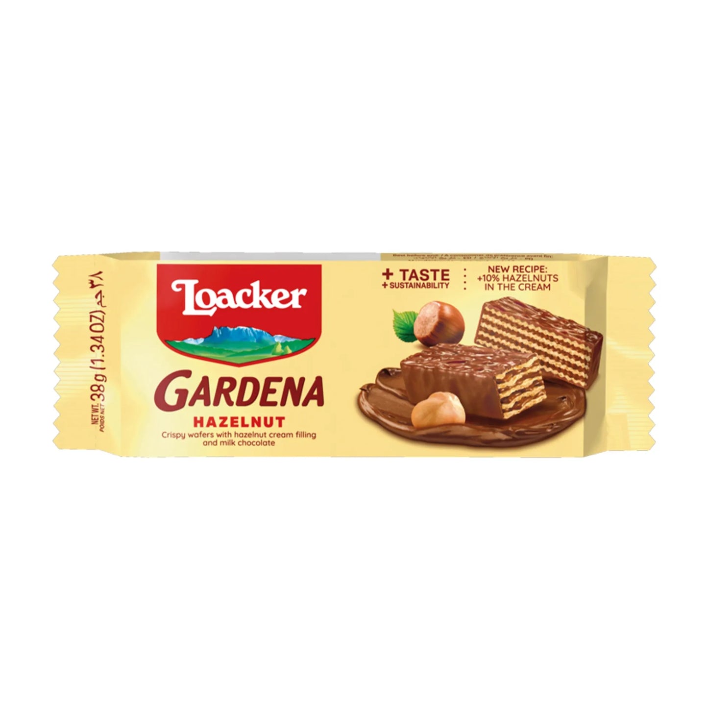 Loacker Gardena Milk Chocolate Coated Wafers Filled with Hazelnut Cream 38 gr