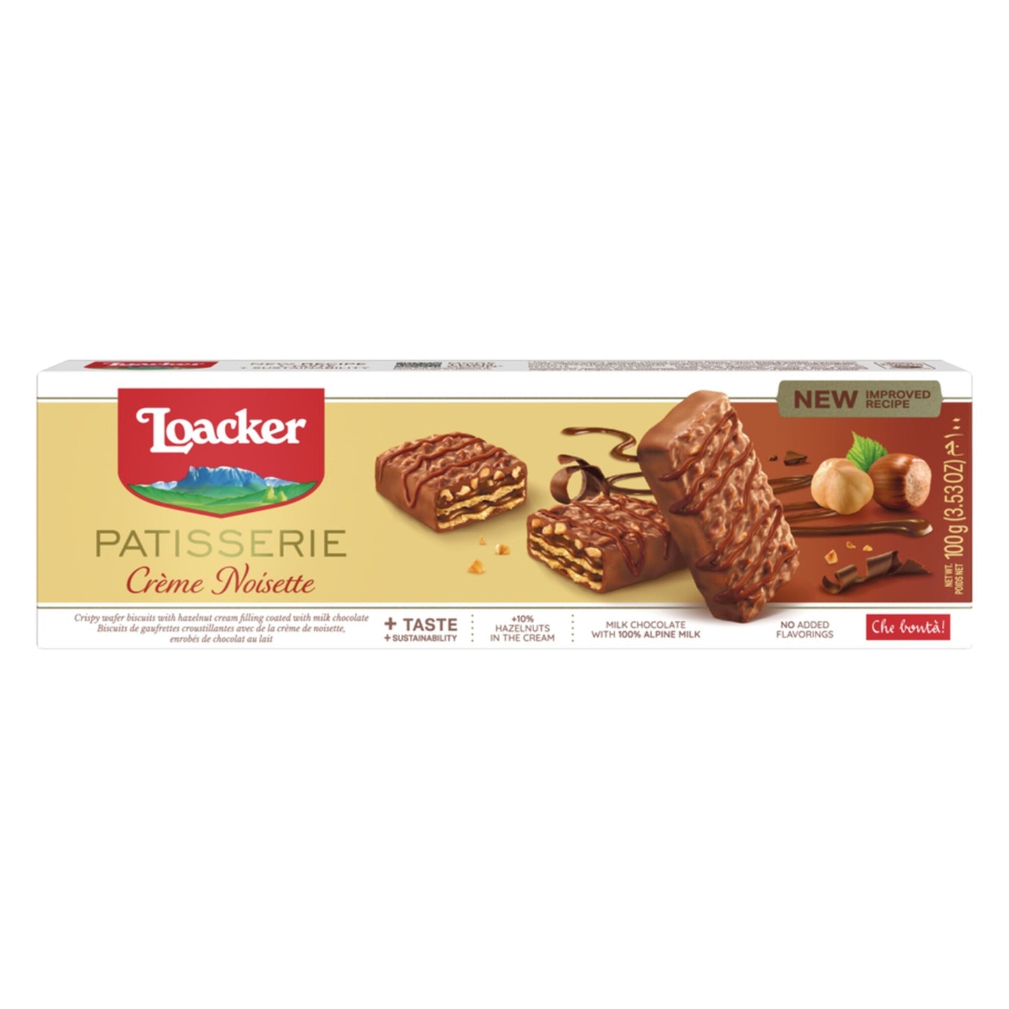 Loacker Patisserie Creme Noisette Wafer, 100g