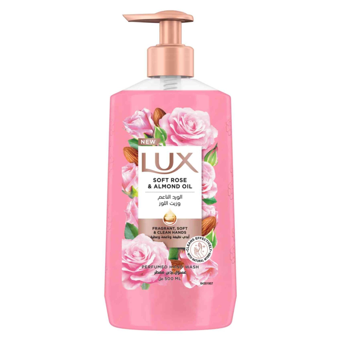 Lux Liquid Hand Wash Soft Rose Scent with Almond Oil 500 ml