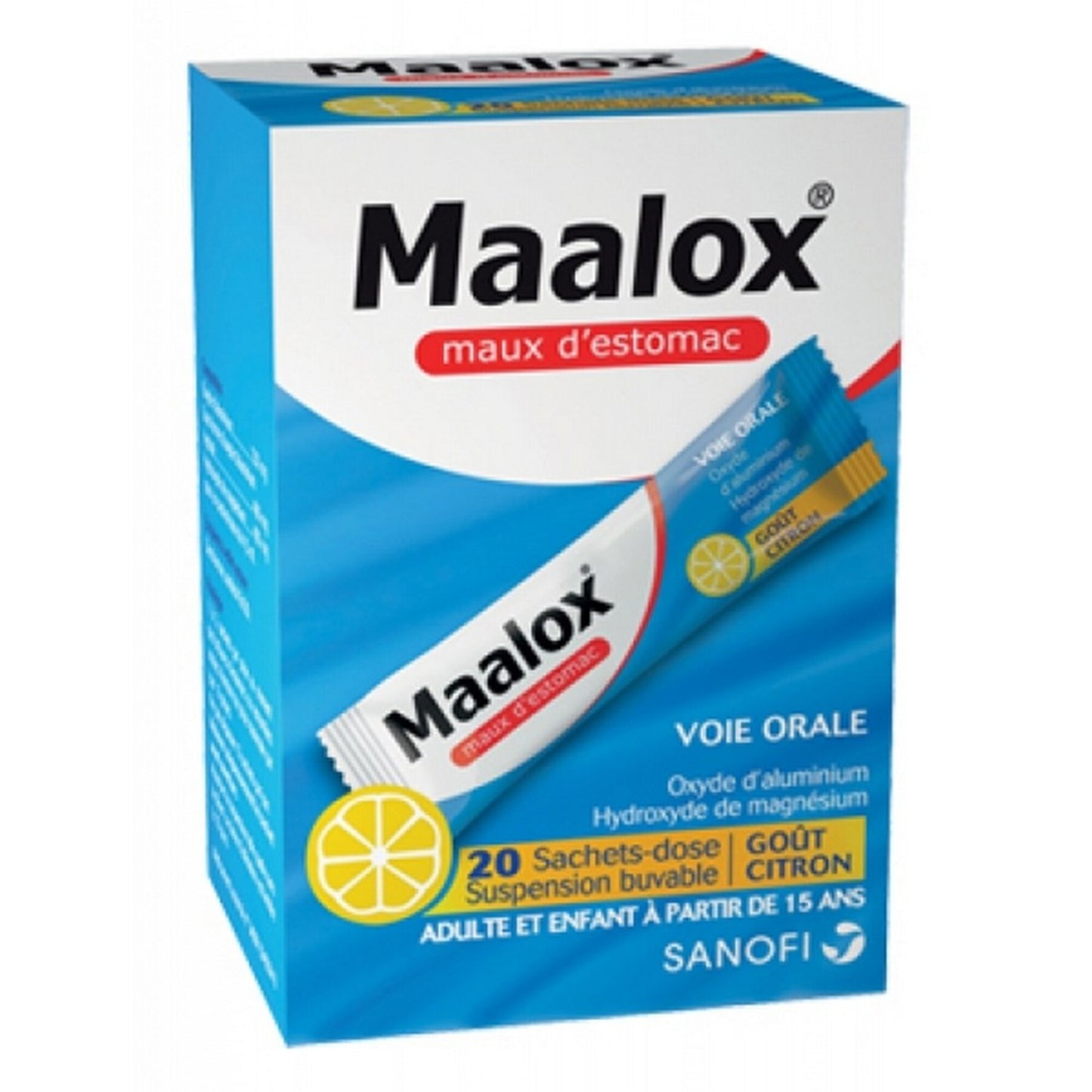 Maalox Antacid Ora Suspension Liquid Lemon Flavor 20 x 4.3 ml