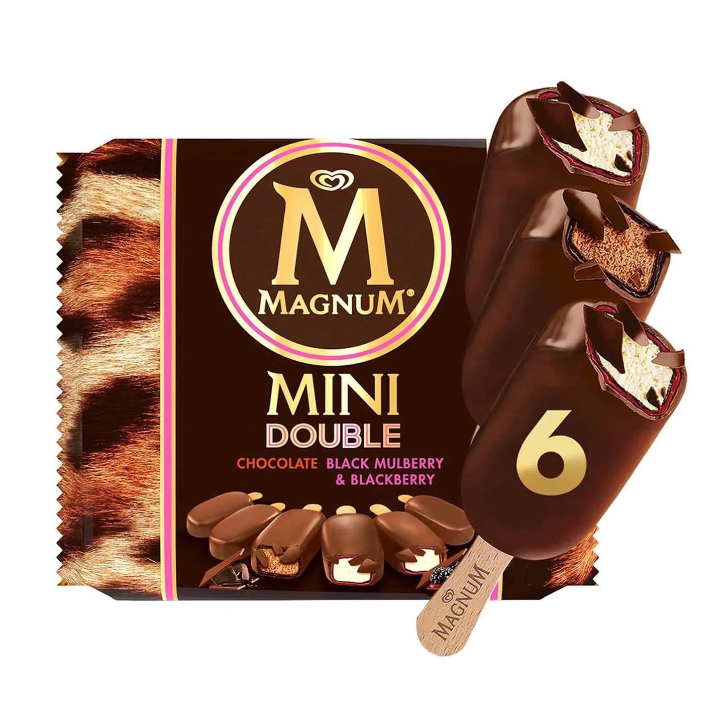Magnum Mini Double Chocolate Mulberry and Blackberry Ice Cream Sticks 345ml