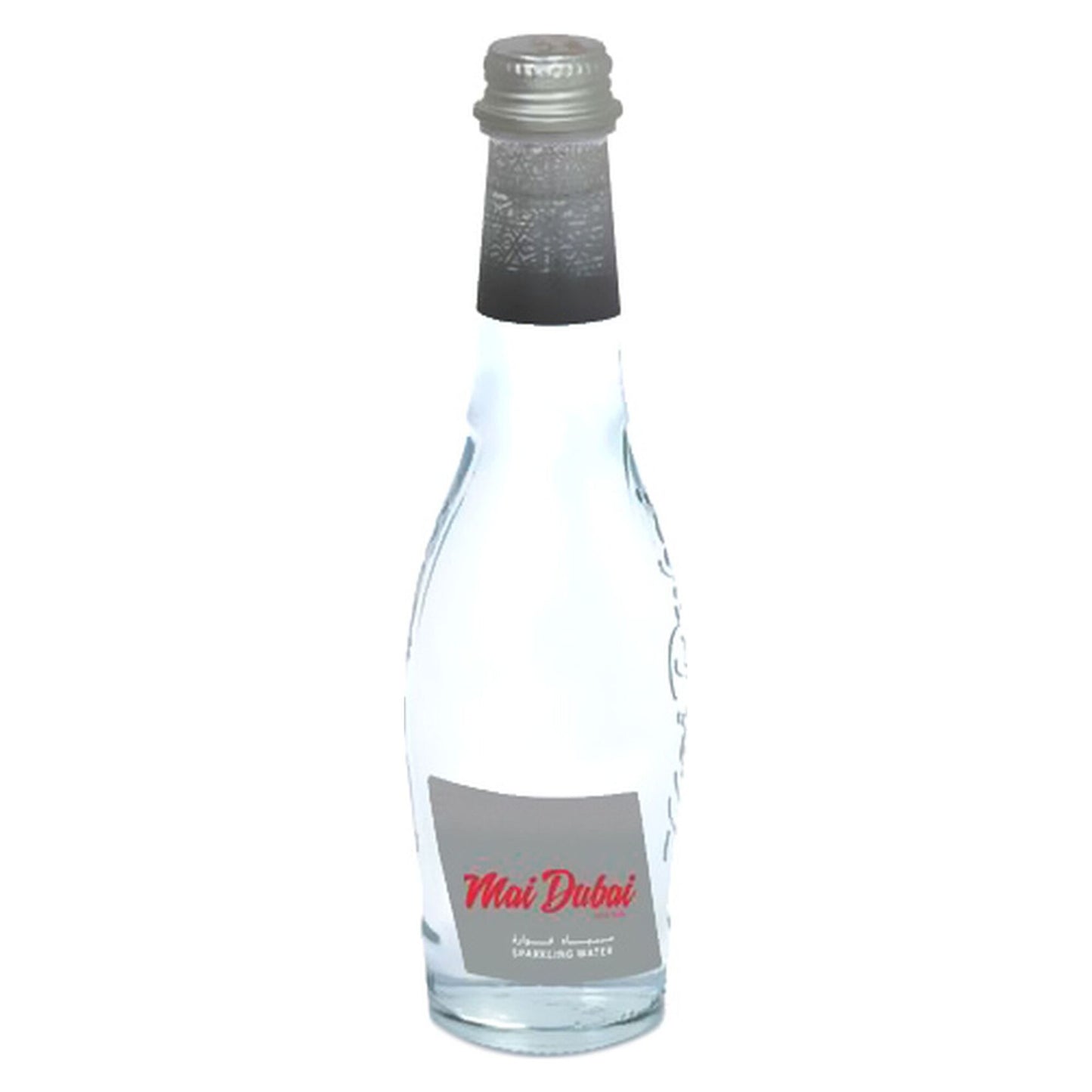 Mai Dubai Silver Sparkling Mineral Water Glass Bottle 330 ml