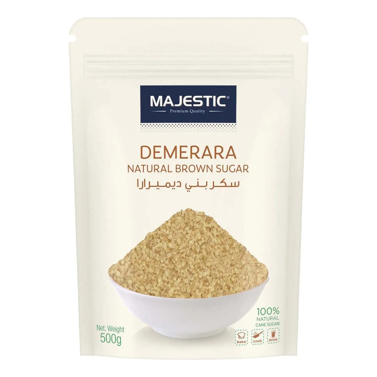 Majestic Demerara Natural Brown Cane Sugar 500 gr