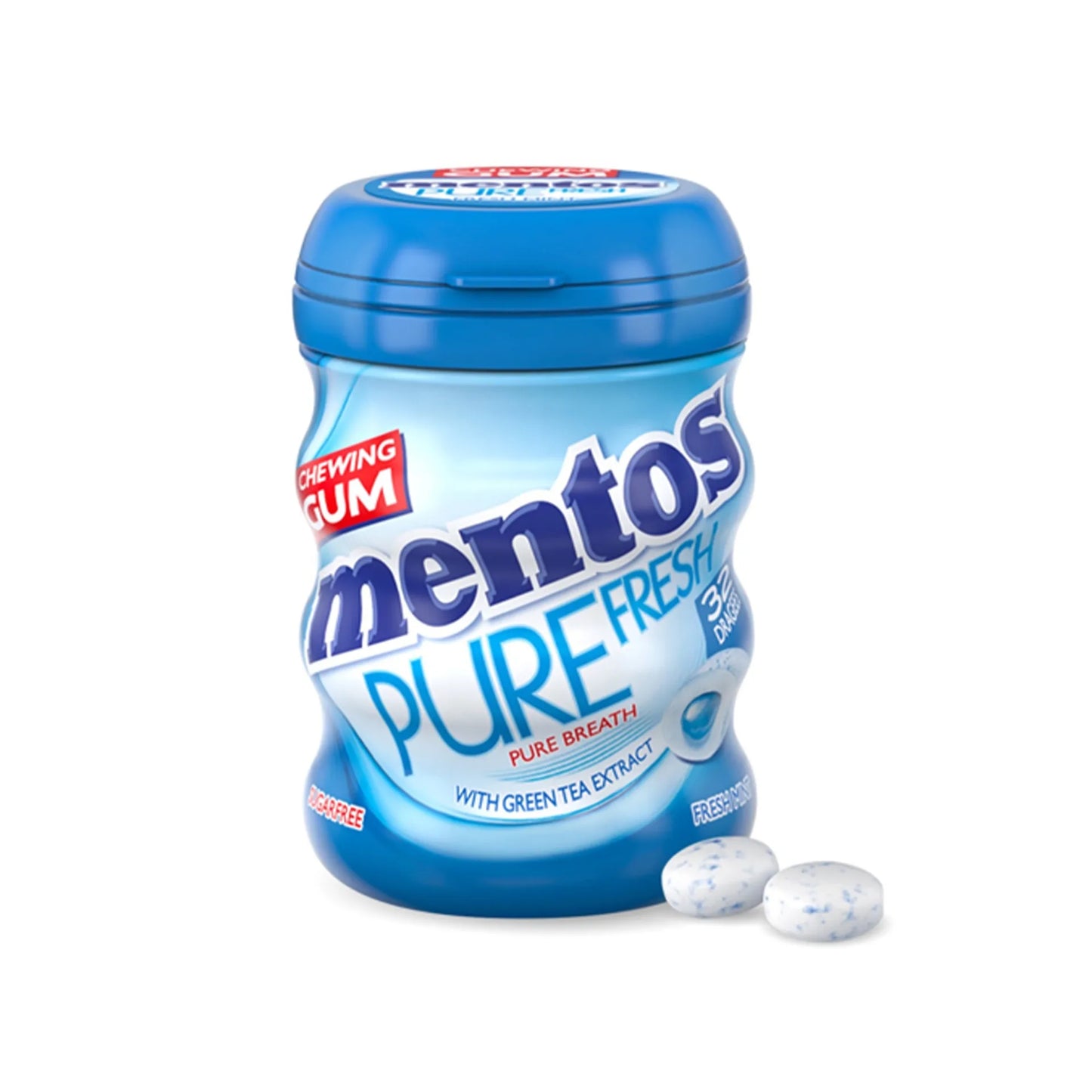 Mentos Pure Fresh Chewing Gum Fresh Mint with Green Tea 32 per pack
