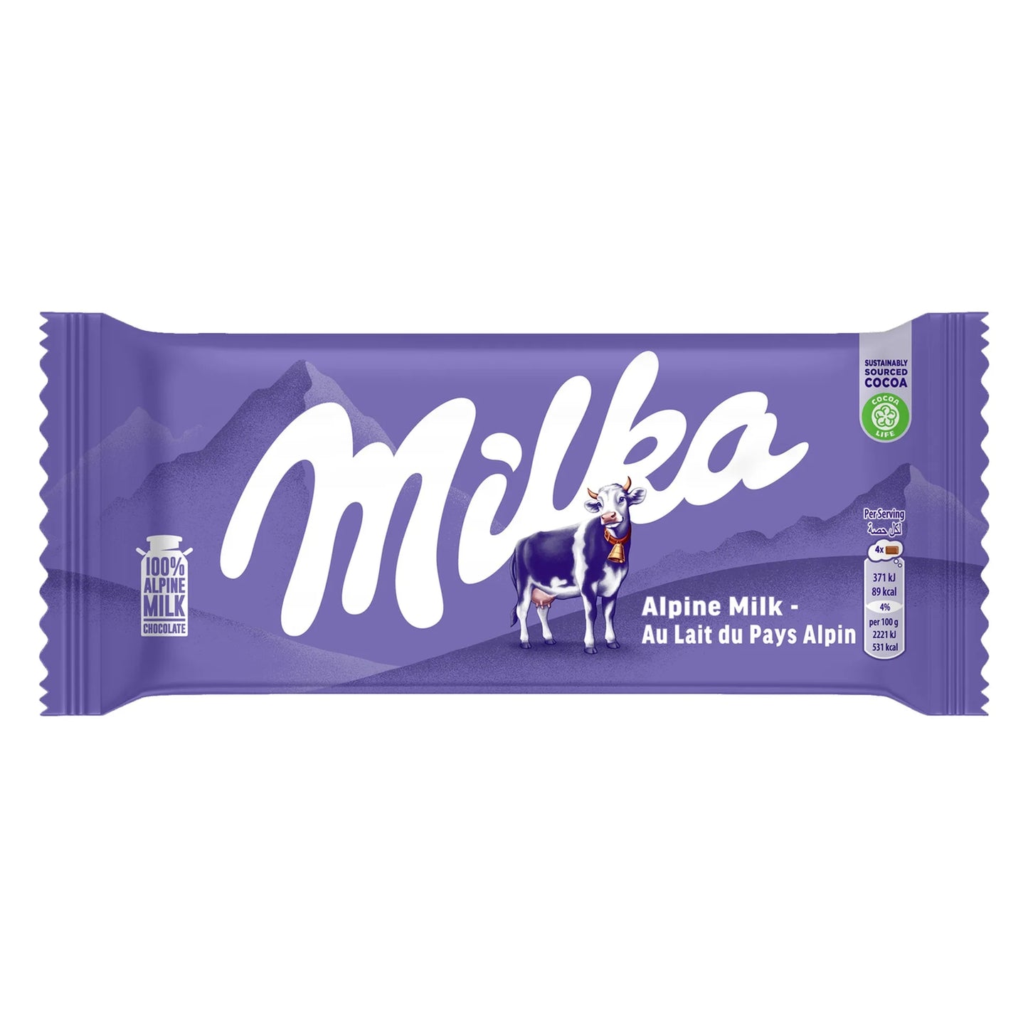Milka Alpine Milk Chocolate Slab 100 gr