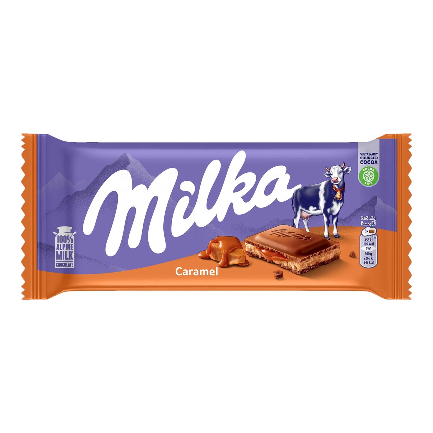 Milka Milk Chocolate Slab Filled with Caramel & Cream 100 gr
