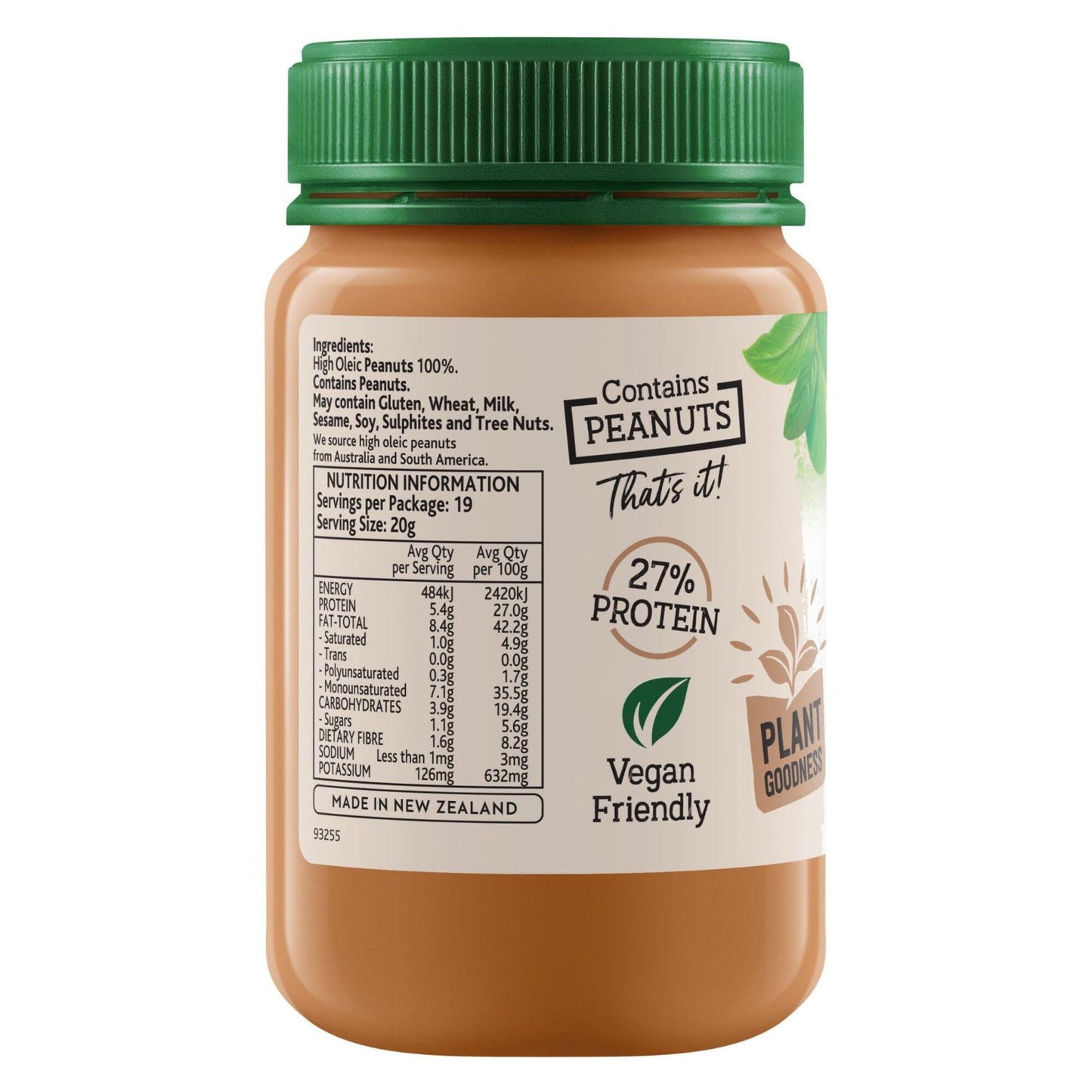 Mother Earth Natural Smooth Peanut Butter 380 gr