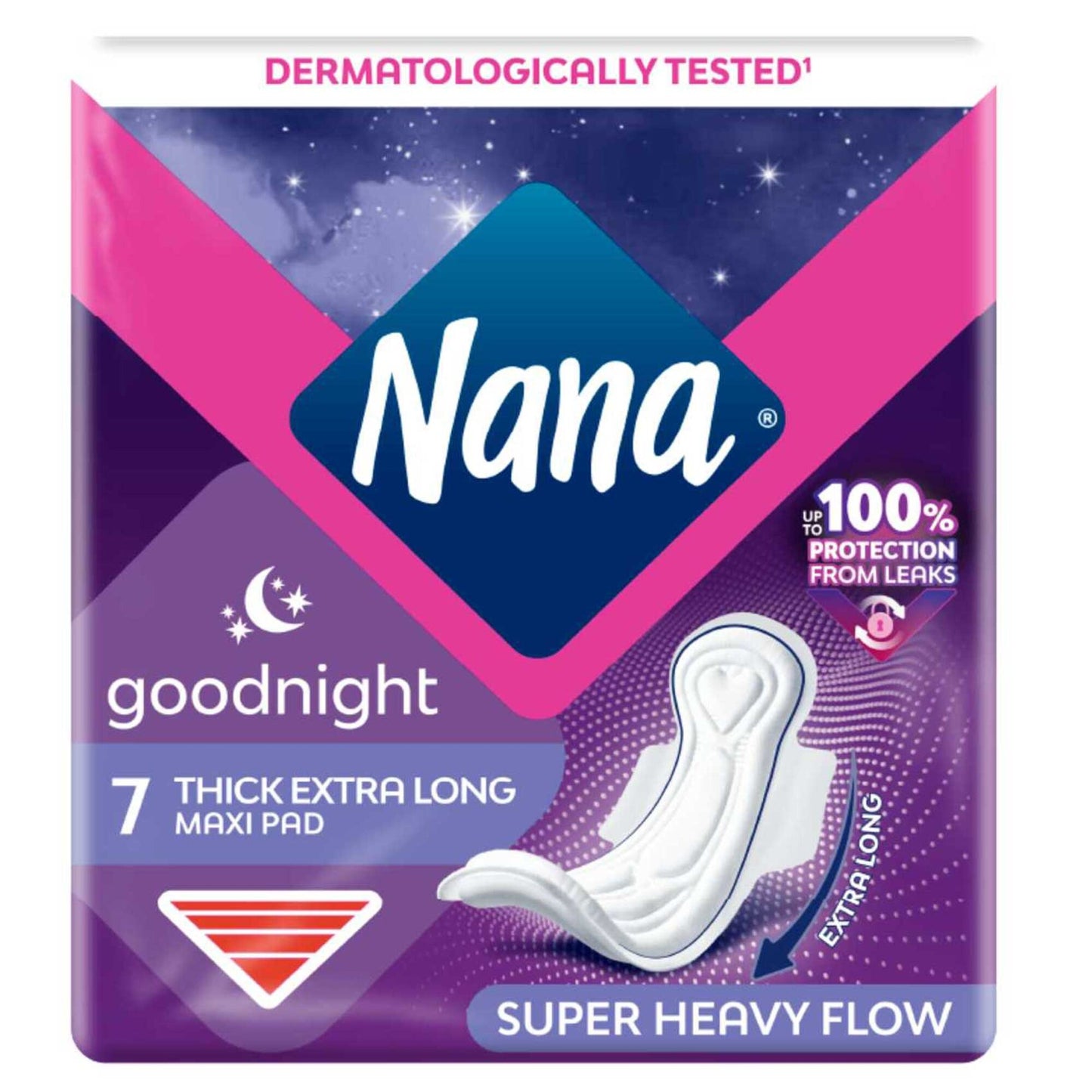 Nana Night Maxi Sanitary Pads with Wings Extra Long and Thick 7 Pads