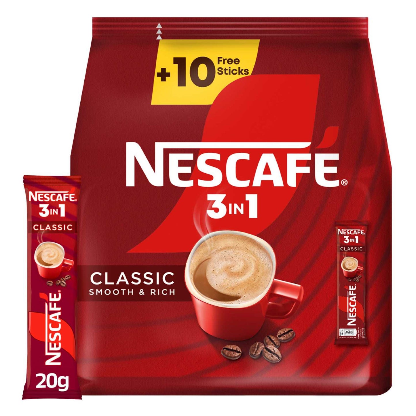 Nescafé 3in1 Classic Instant Coffee Sticks (30+10 Free) 40 x 20 gr