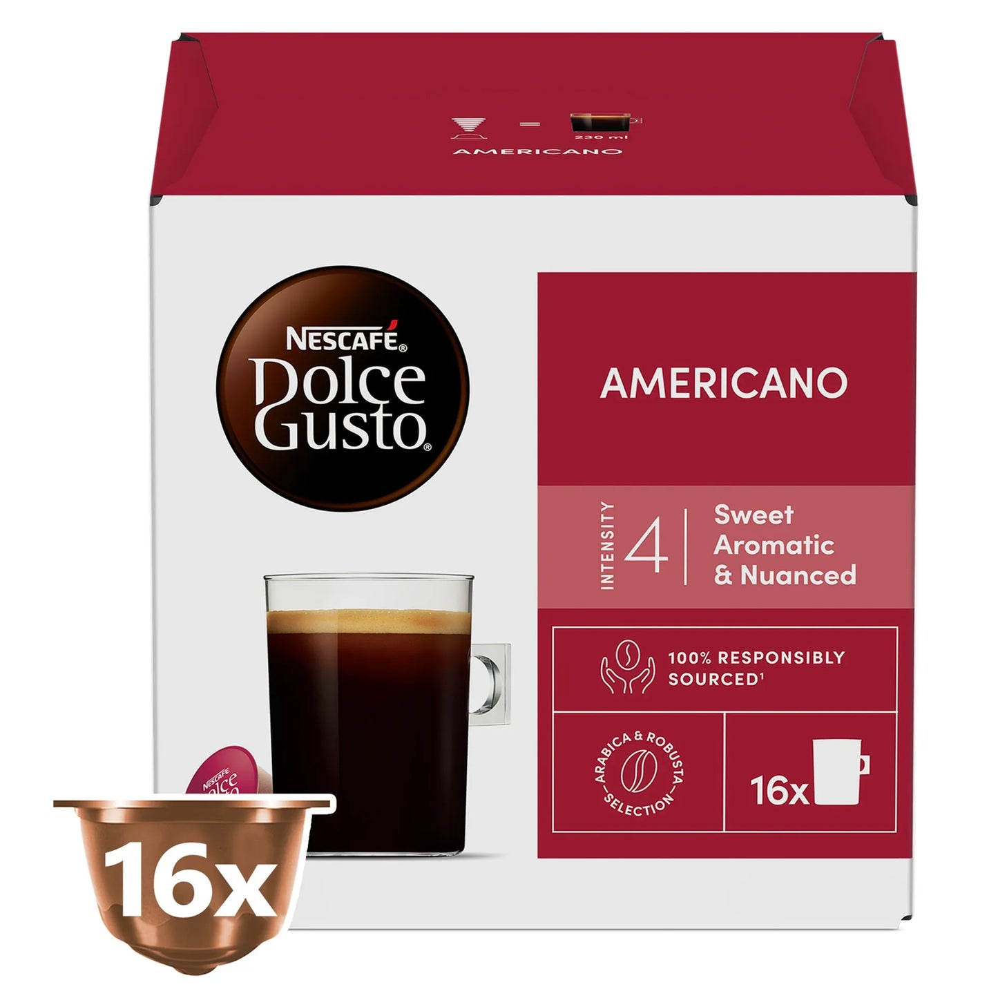 Nescafé Dolce Gusto Arabica & Robusta Americano Capsules 16 coffee capsules