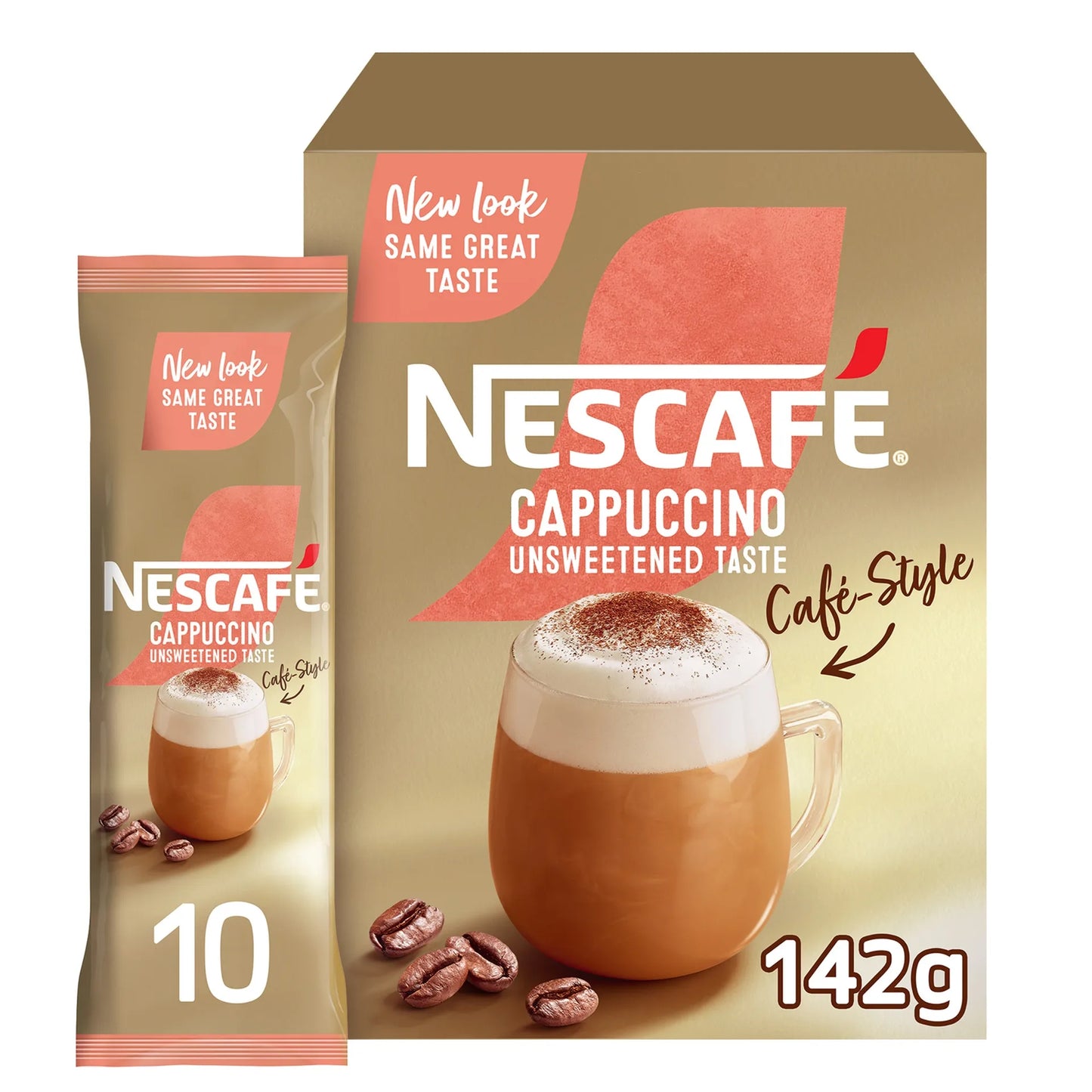 Nescafé Gold Low Fat Unsweetened Cappuccino Instant Coffee 10 x 14.2 gr