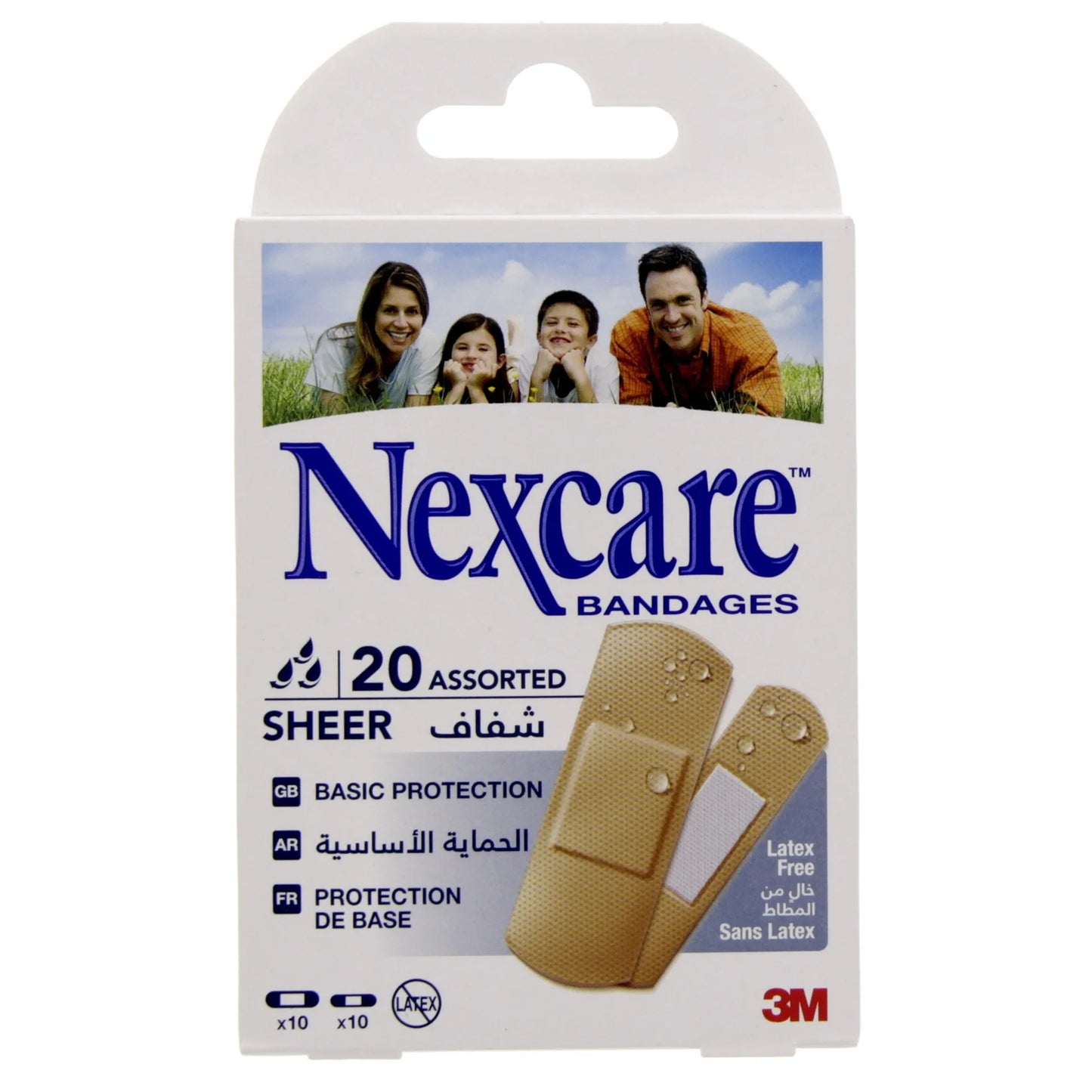 Nexcare Assorted Water-Resistant Sheer Bandages 20 per pack