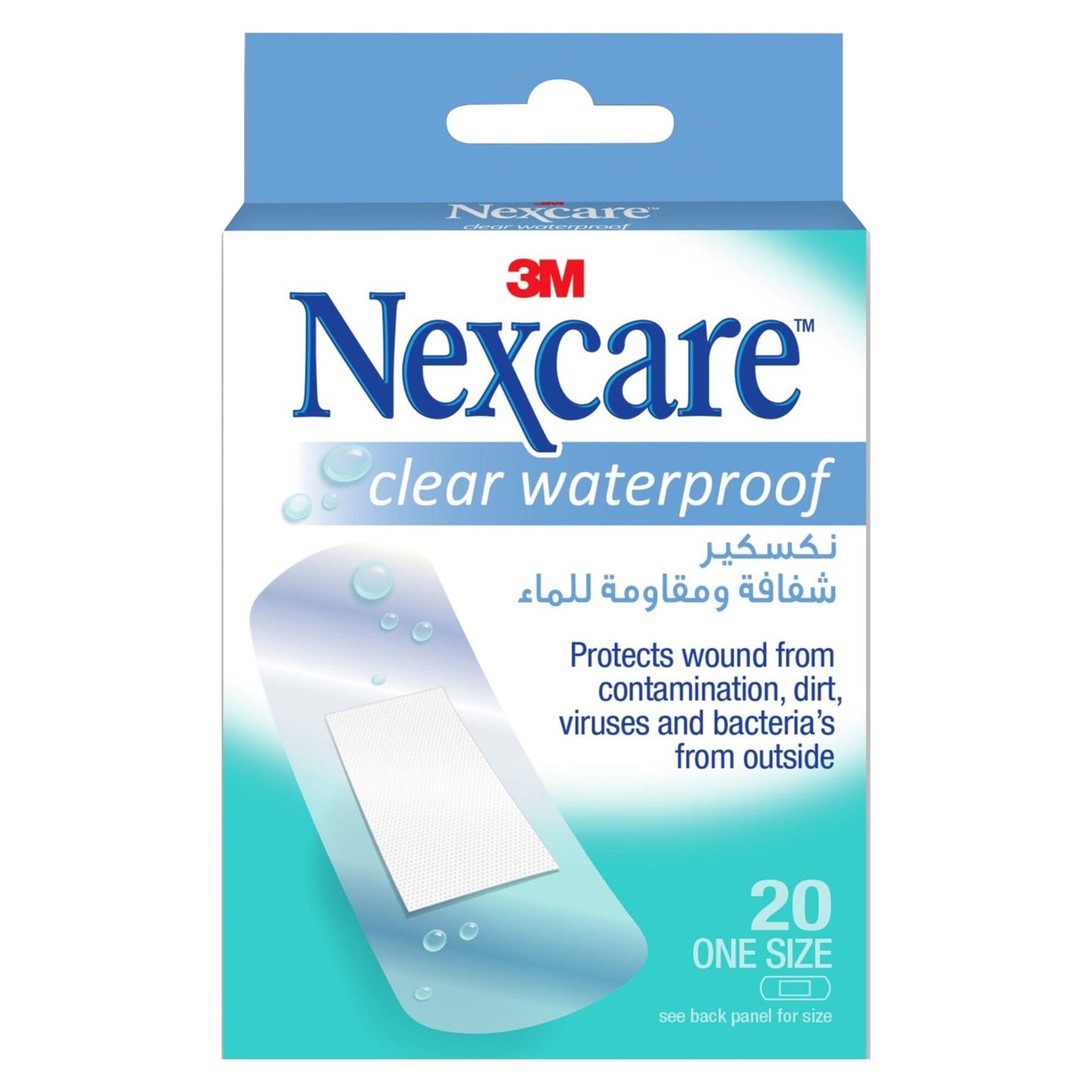 Nexcare Waterproof Clear Plasters (25x72mm) 20 per pack