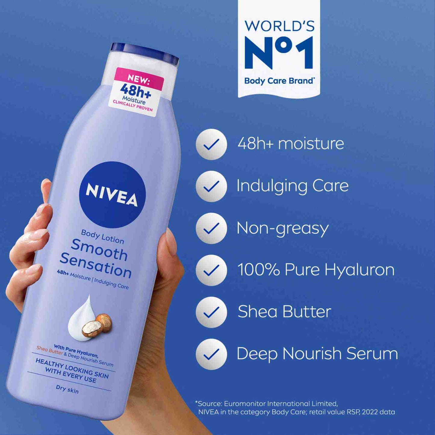 NIVEA 48H Smoothing Body Lotion with Deep Moisture 250 ml