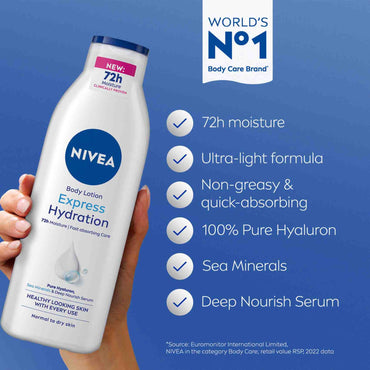 NIVEA 72H Express Hydration Body Lotion with Deep Moisture 250 ml
