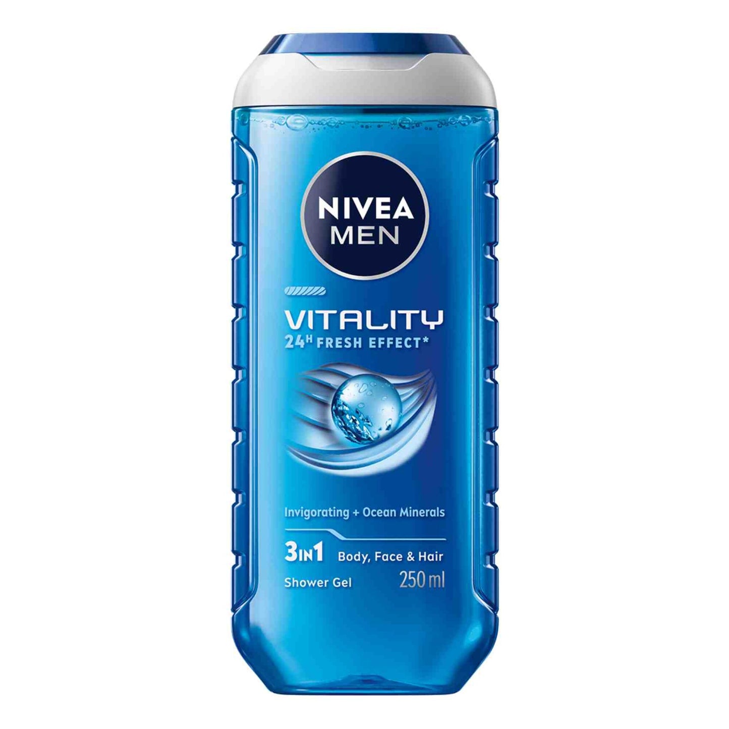 NIVEA Men Vitality Fresh 3in1 Shower Gel for Body, Face & Hair 250 ml