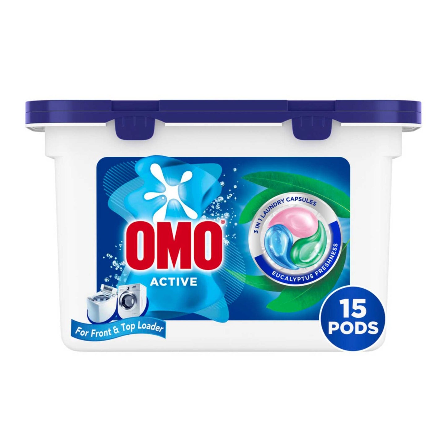 Omo Active 3in1 Laundry Capsules, Eucalyptus Freshness, 15 Capsules