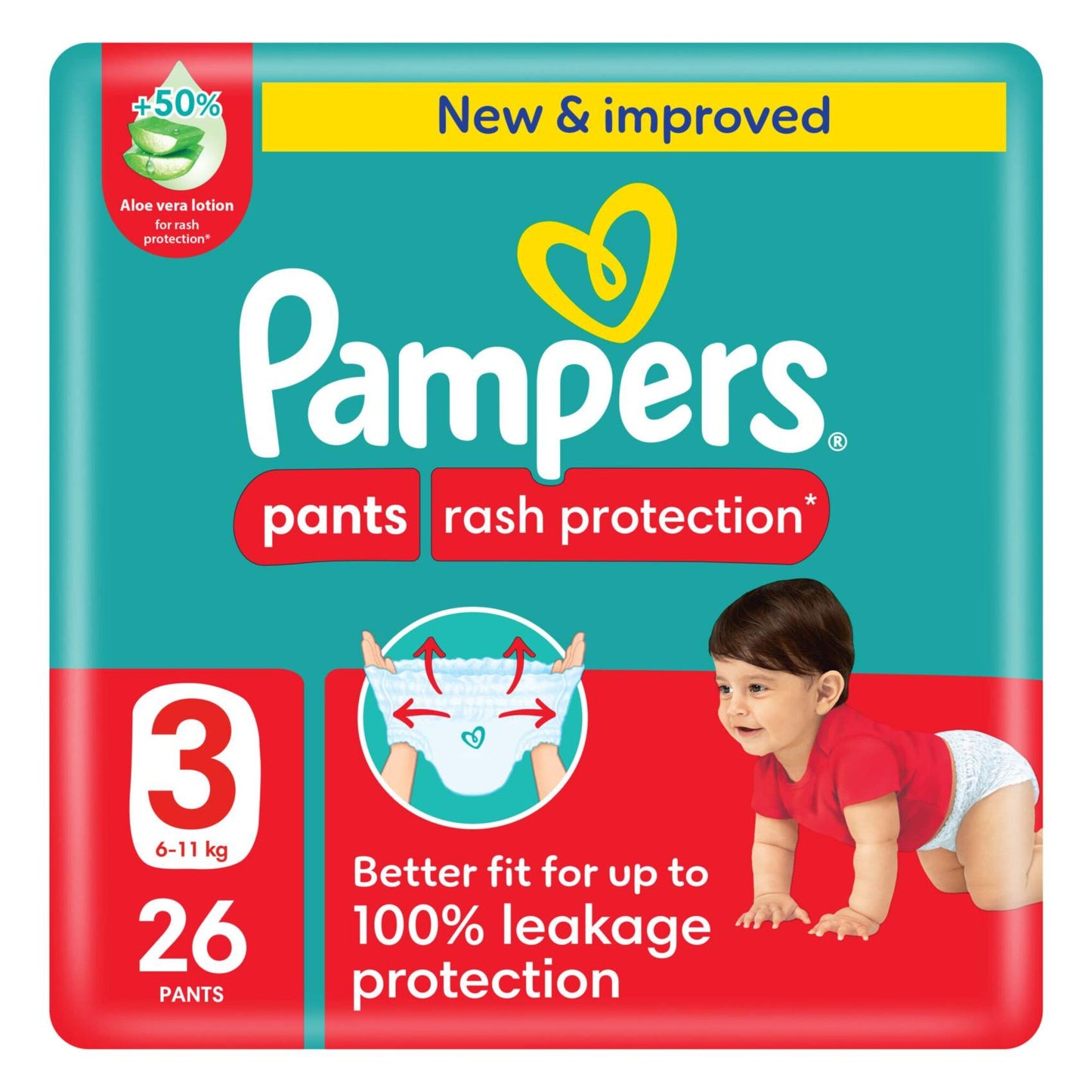 Pampers Rash Protection Baby Diaper Pants Size3 26 per pack