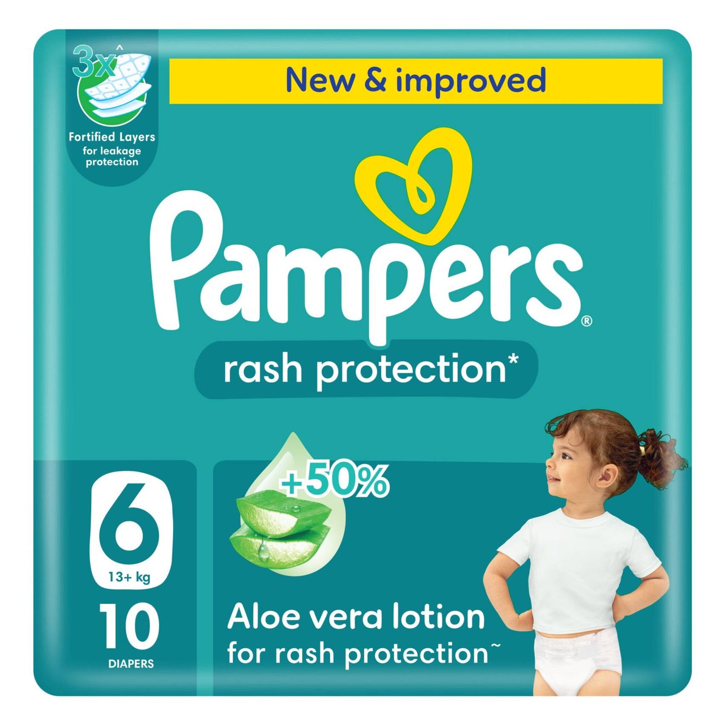 Pampers Rash Protection Diapers with Aloe Vera size 6 10 per pack