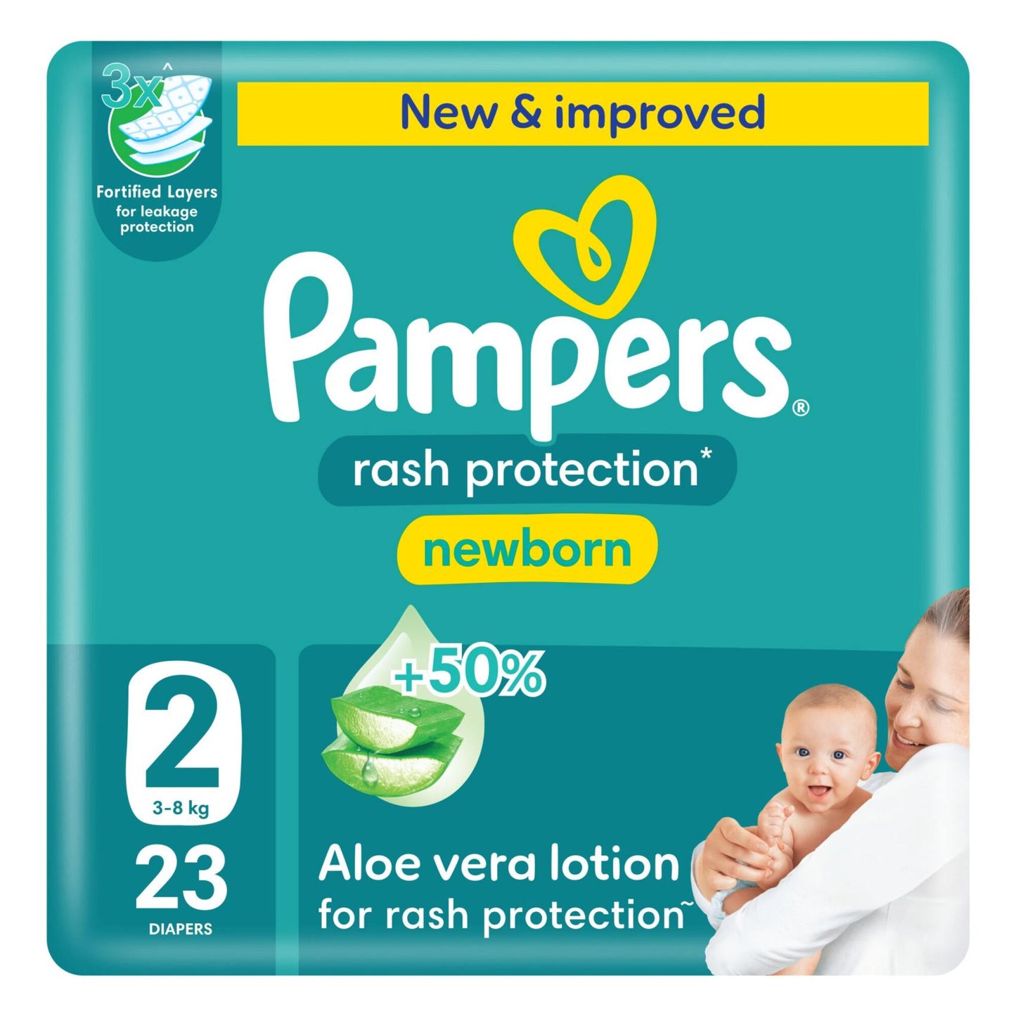 Pampers Rash Protection Newborn Diapers with Aloe size 2 23 per pack