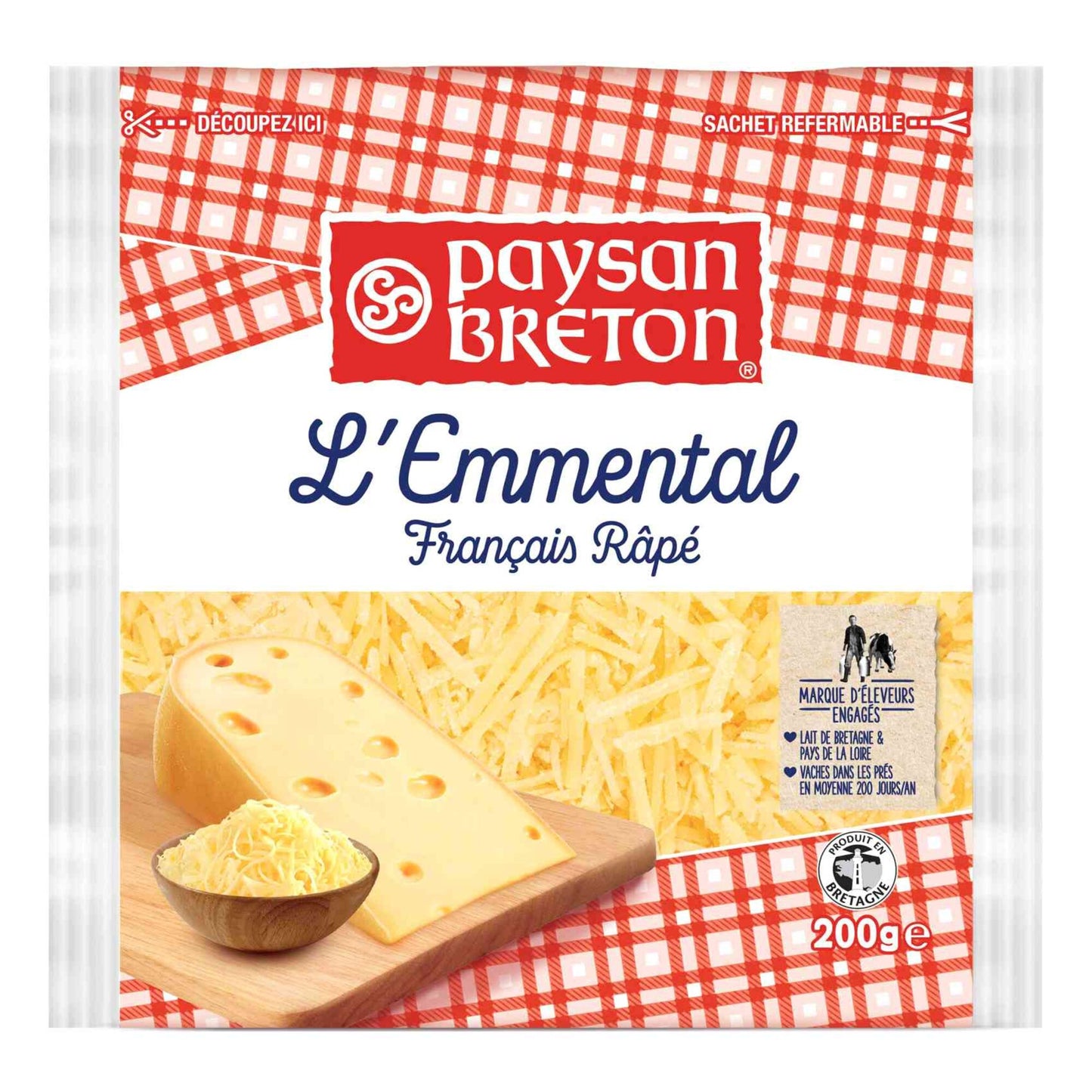Paysan Breton Shredded Emmental Cheese 200g
