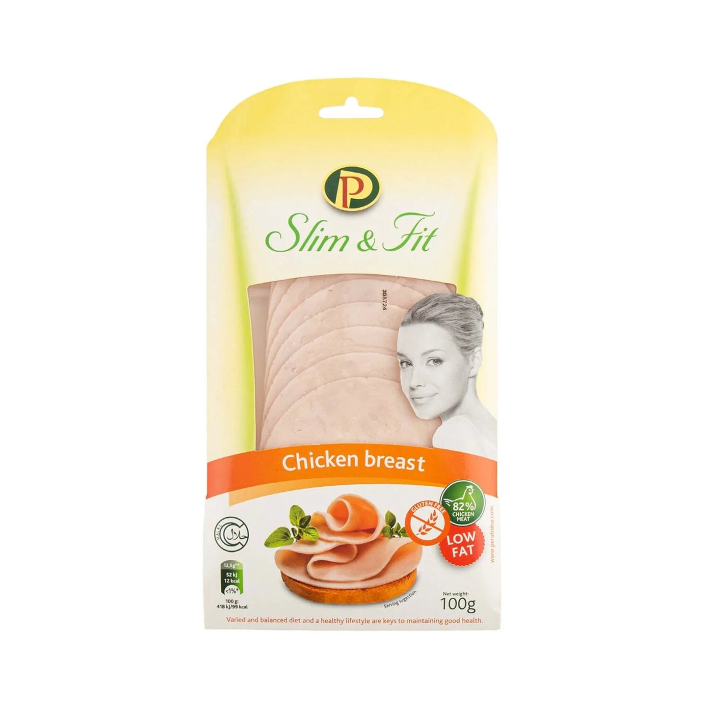 Perutnina Ptuj Slim & Fit Smoked Low Fat Chicken Breast Slices 100 gr