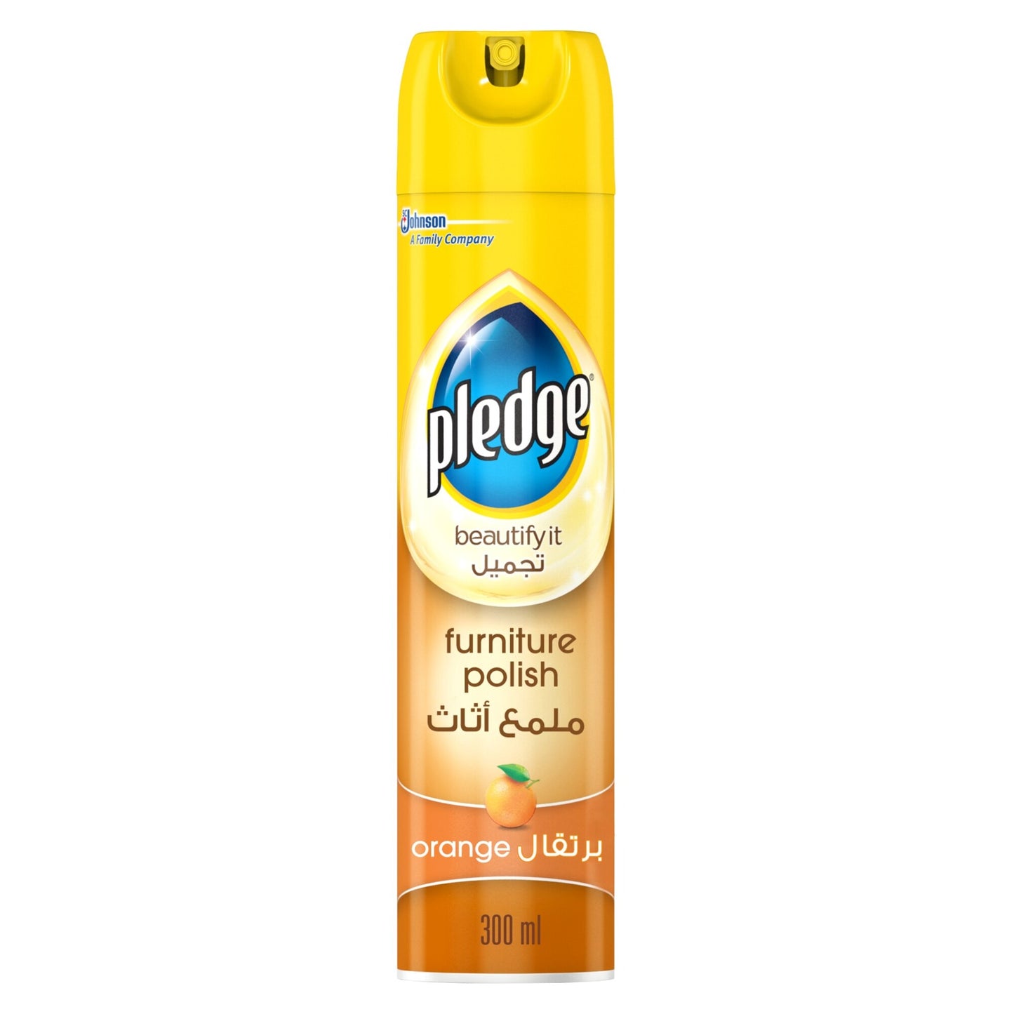 Pledge Beautify It Furniture Polish Spray Orange Scent 300 ml
