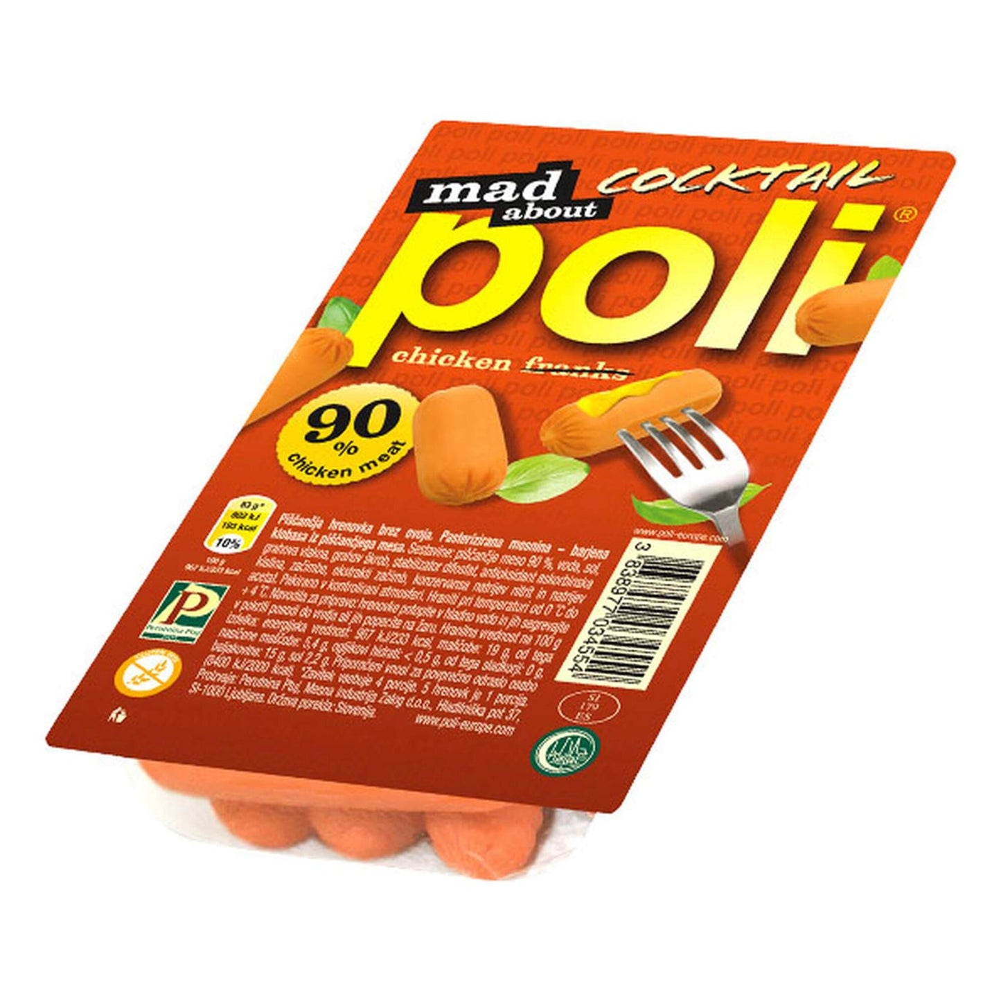 Poli Frozen Chicken Cocktail Frankfurter Sausages 330 gr