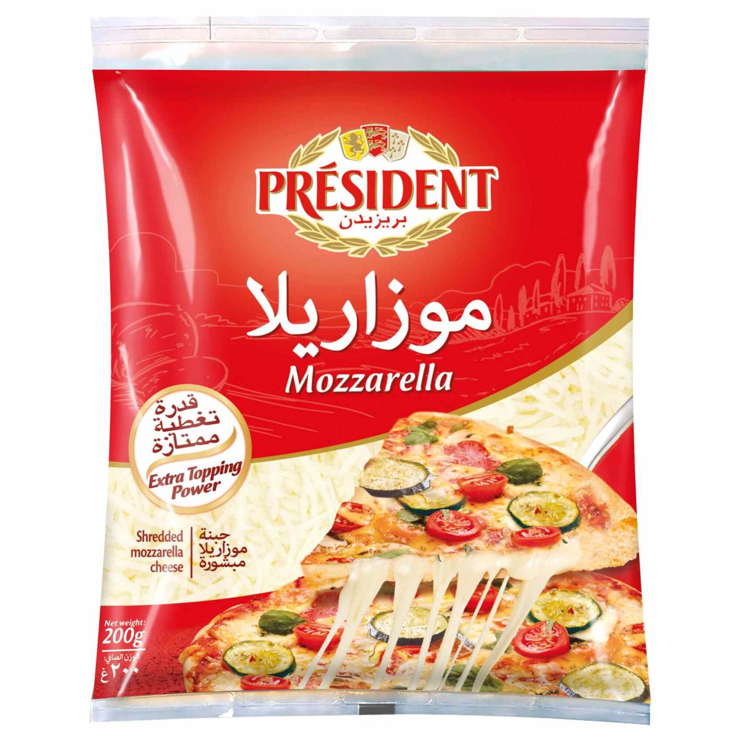 President Shredded Mozzarella Cheese 200g
