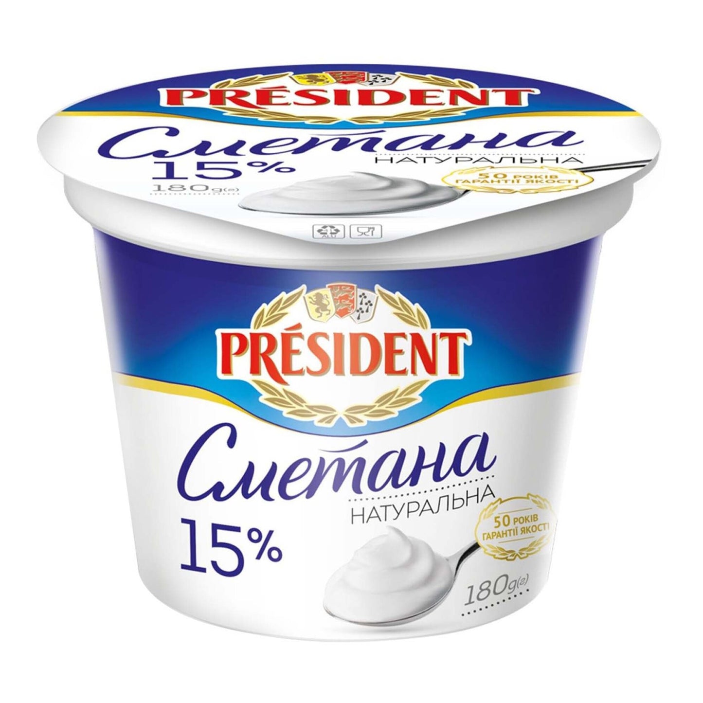 President Sour Cream (15% Fat) 180 gr