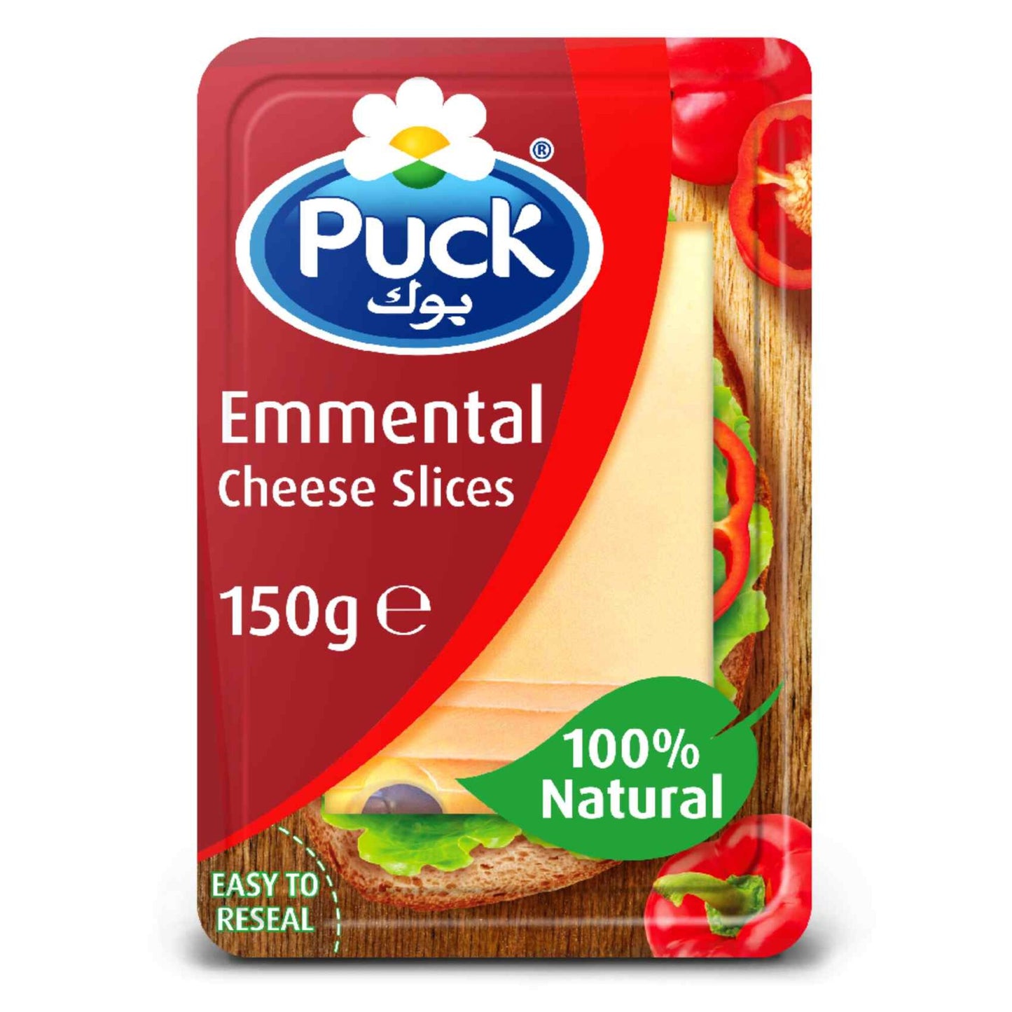 Puck Natural Emmentel Cheese Slices (8 Slices) 150g