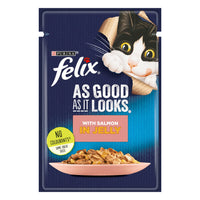 Purina Felix As Good As It Looks Wet Food with Salmon in Jelly 85 gr
