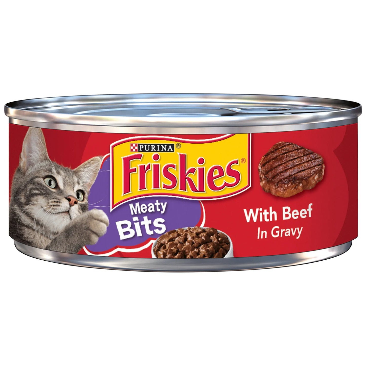 Purina Friskies Meaty Bits Wet Food with Beef in Gravy for Adult Cats 156 gr