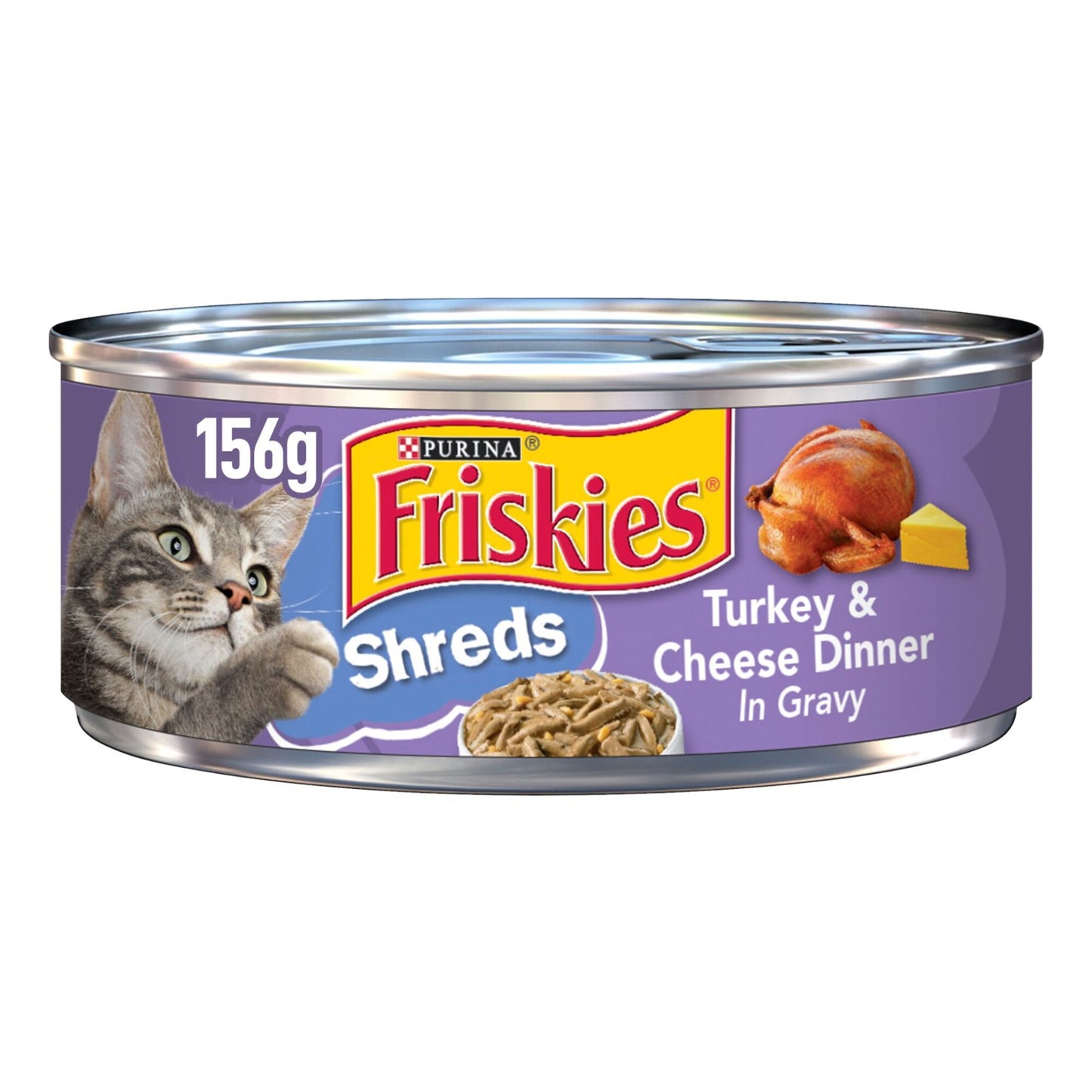 Purina Friskies Wet Cat Food Shreds with Turkey & Cheese in Gravy 156 gr