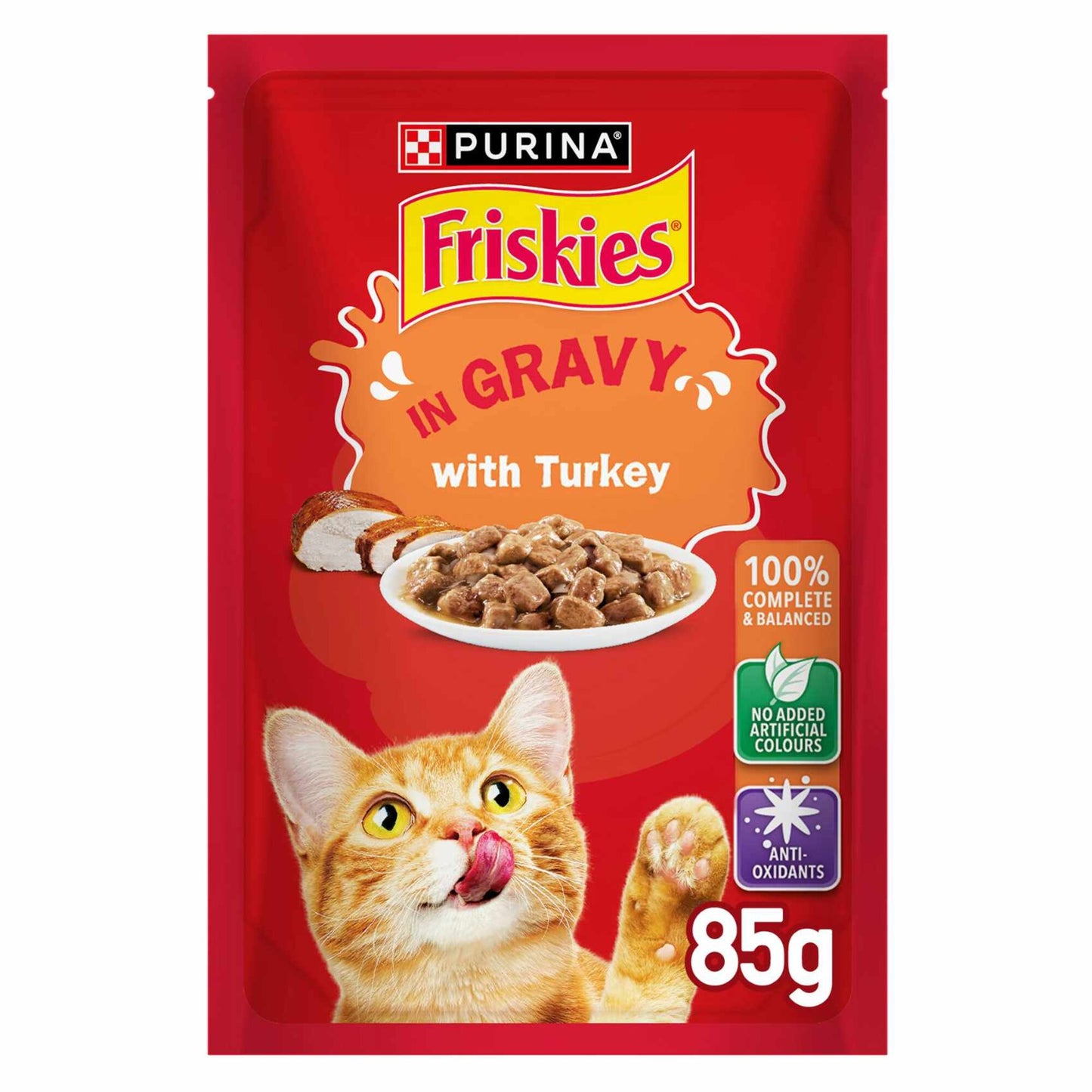 Purina Friskies Wet Cat Food with Turkey in Gravy 85 gr