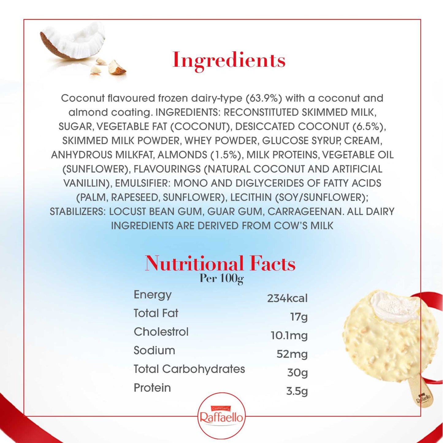 Raffaello Coconut Ice Cream Stick 70 ml