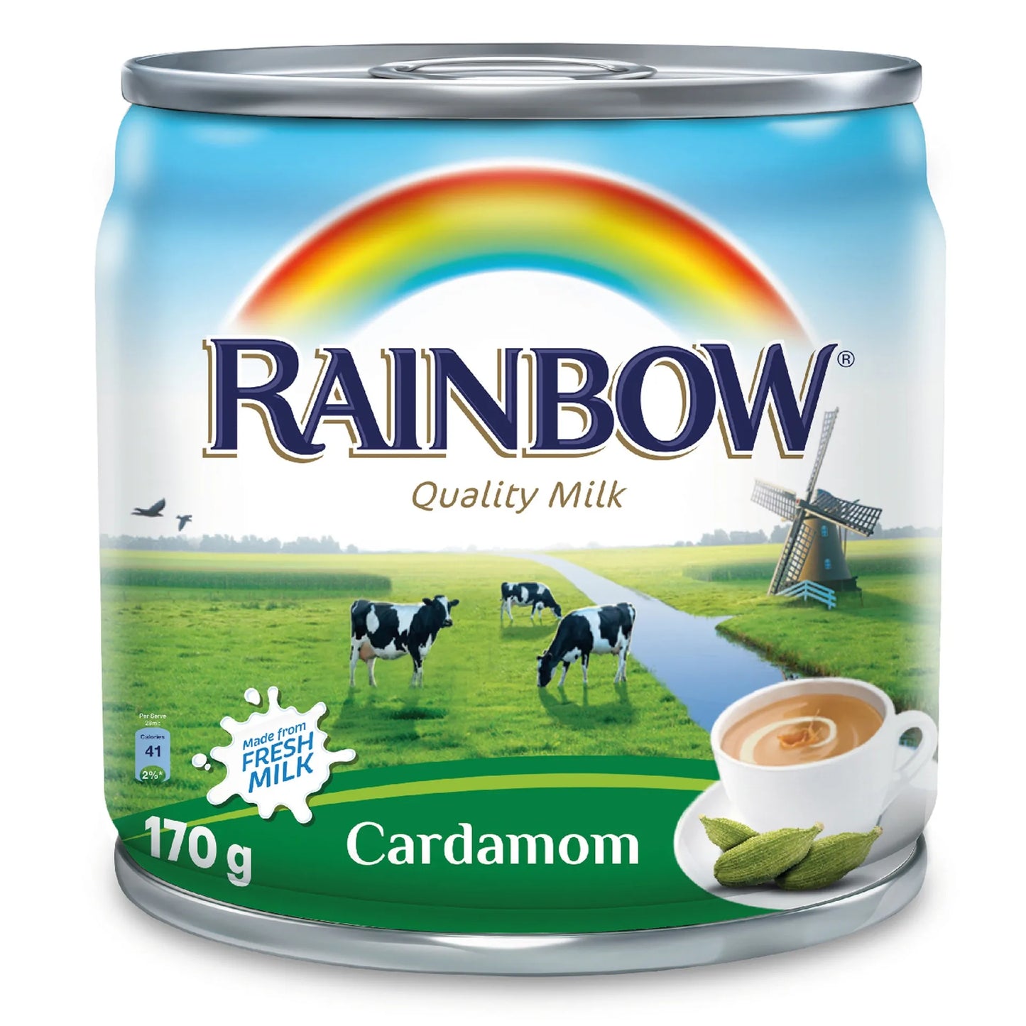Rainbow Full Cream Evaporated Milk Cardamom Flavor 160 ml
