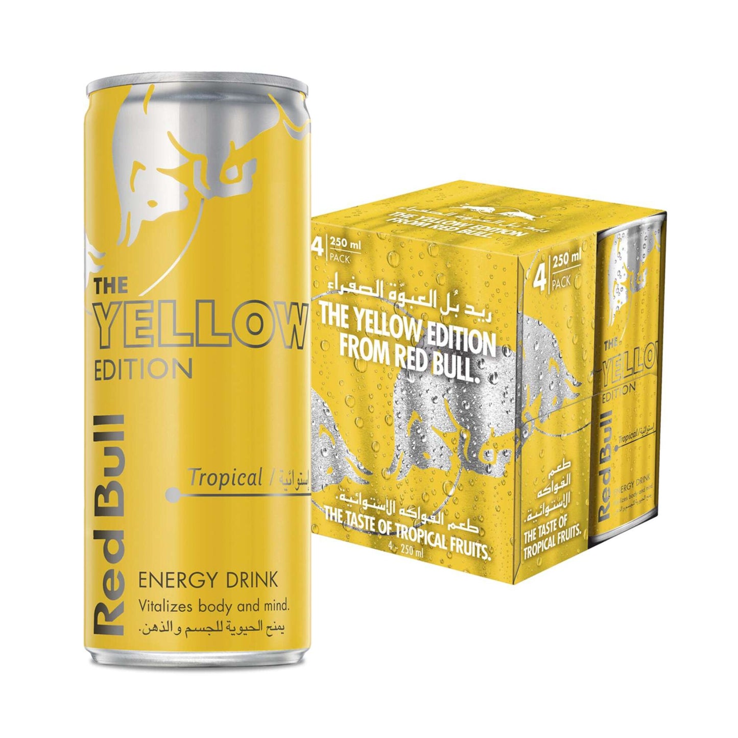 Red Bull The Yellow Edition Energy Drink Tropical Fruit Flavor 4x250 ml