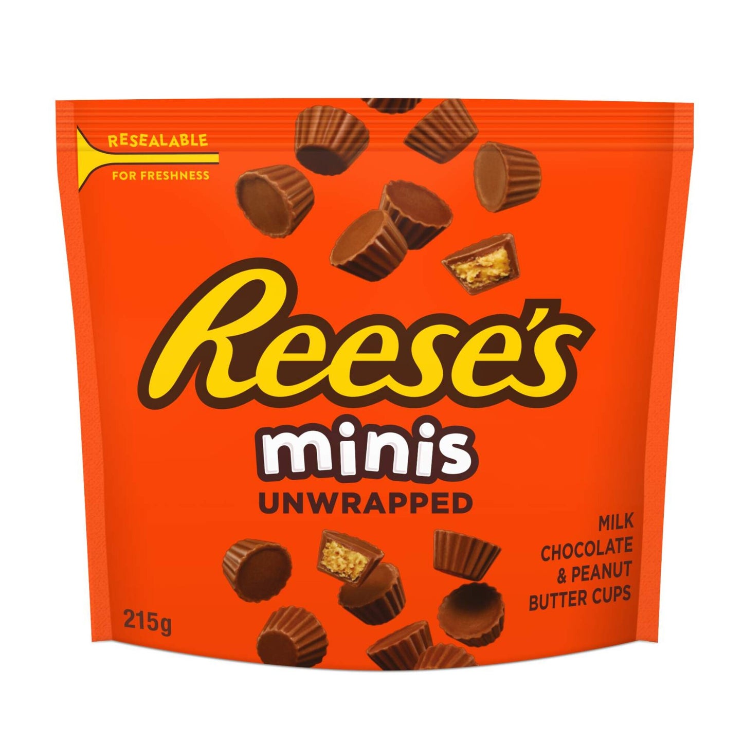 Reese's Mini Unwrapped Milk Chocolate & Peanut Butter Cups 215 gr