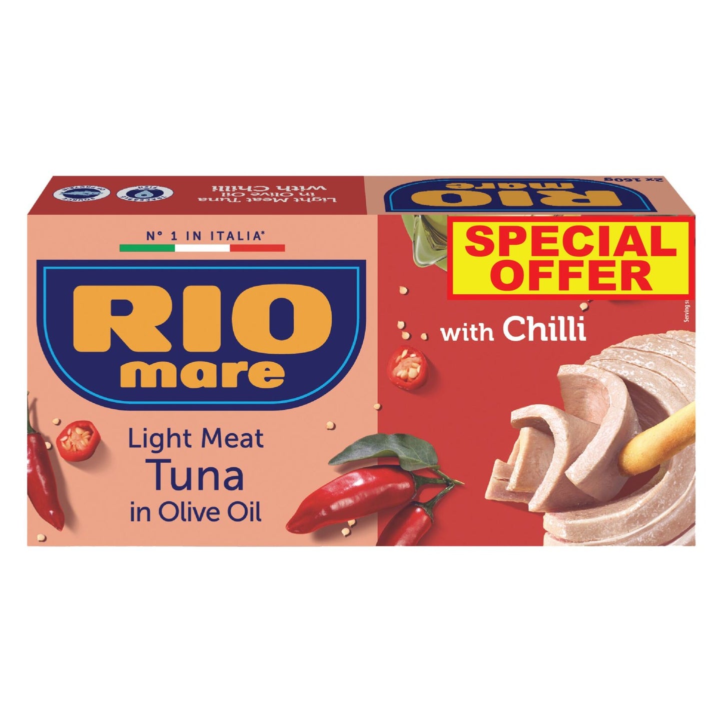 Rio Mare Light Meat Tuna in Olive Oil with Chili 2 x 112 gr